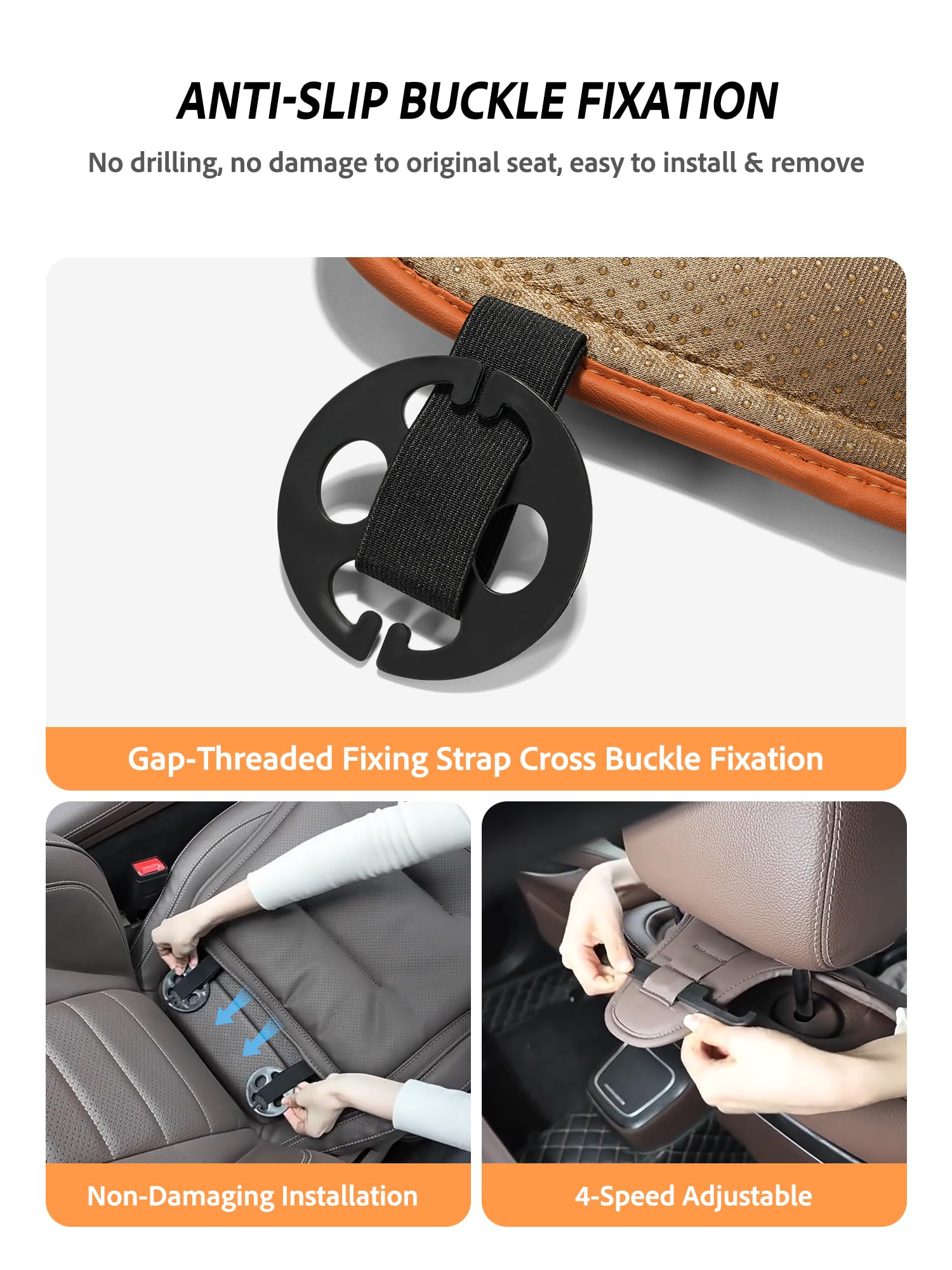 Universal Auto Sitzkissen aus PU-Leder für die Vordersitzfläche | Anti Rutsch Auto Sitzkissen,PU-Leder Sitzkissen Vordersitze,für Auto, SUV, Pickup und Van,Autositzschoner,2PCS Braun