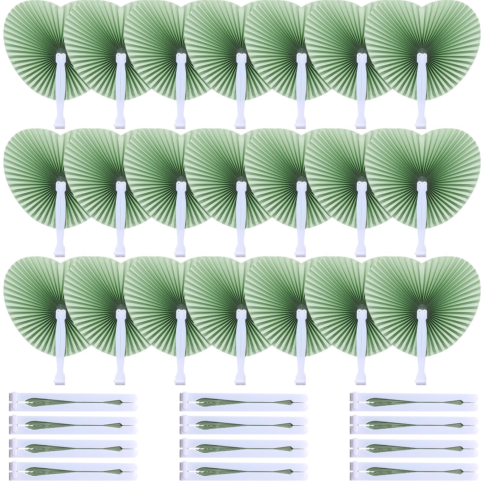 Blulu Sage Green Folding Fans