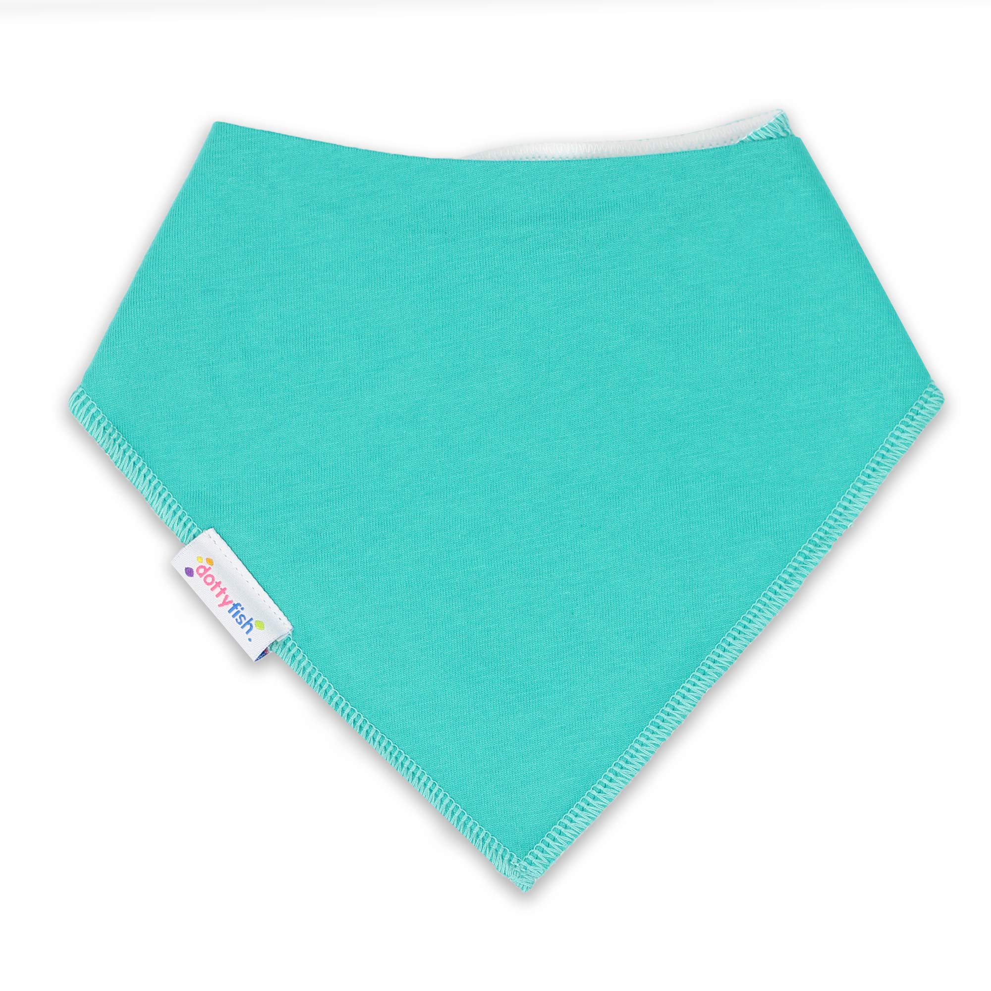 Dotty Fish Organic Cotton Baby Bib - Dribble & Teething Bib - Teal Green