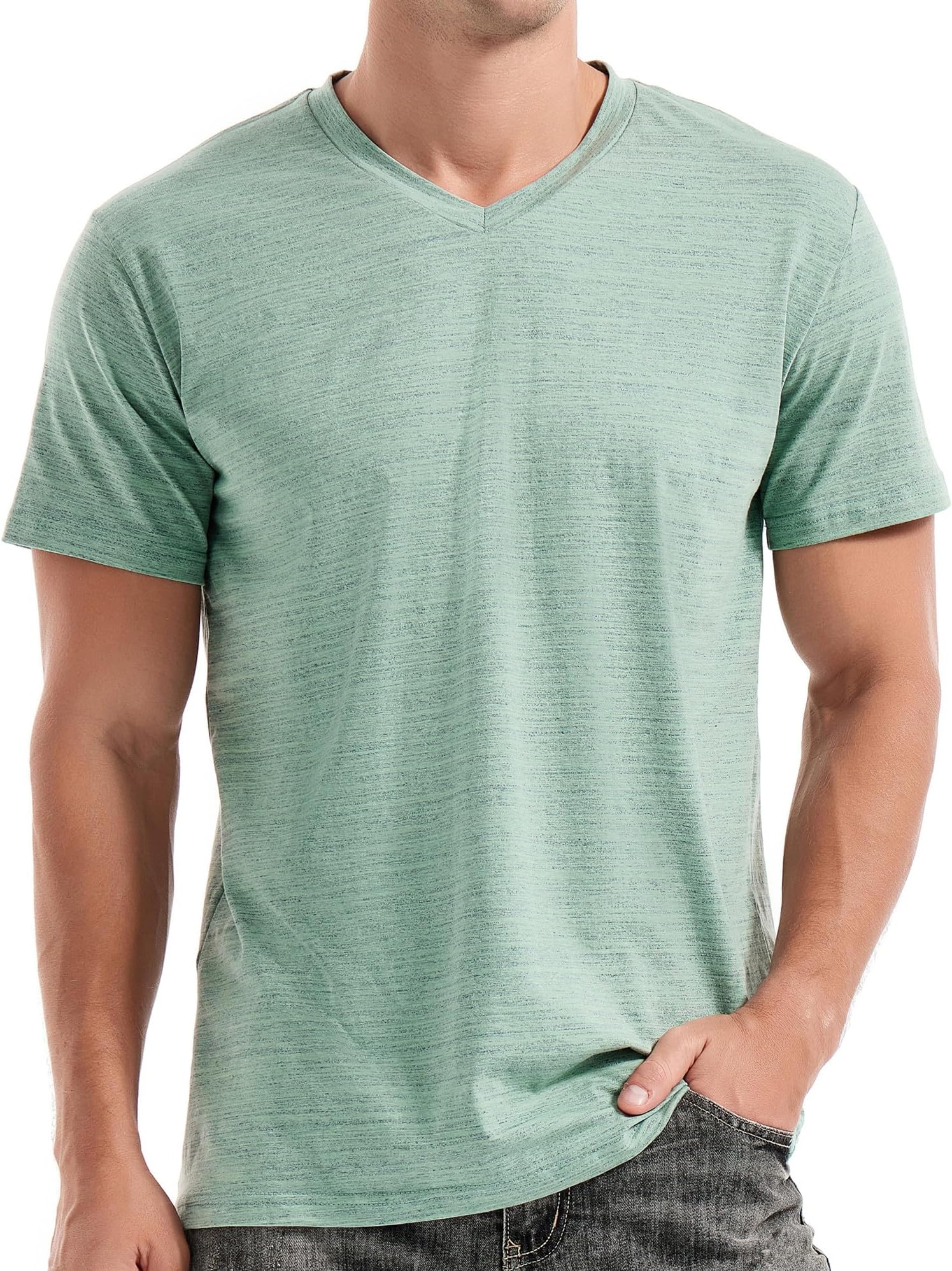 Sponsored Ad - Men's V Neck T Shirts - Casual Stylish Fitted Stretch Tees for Men