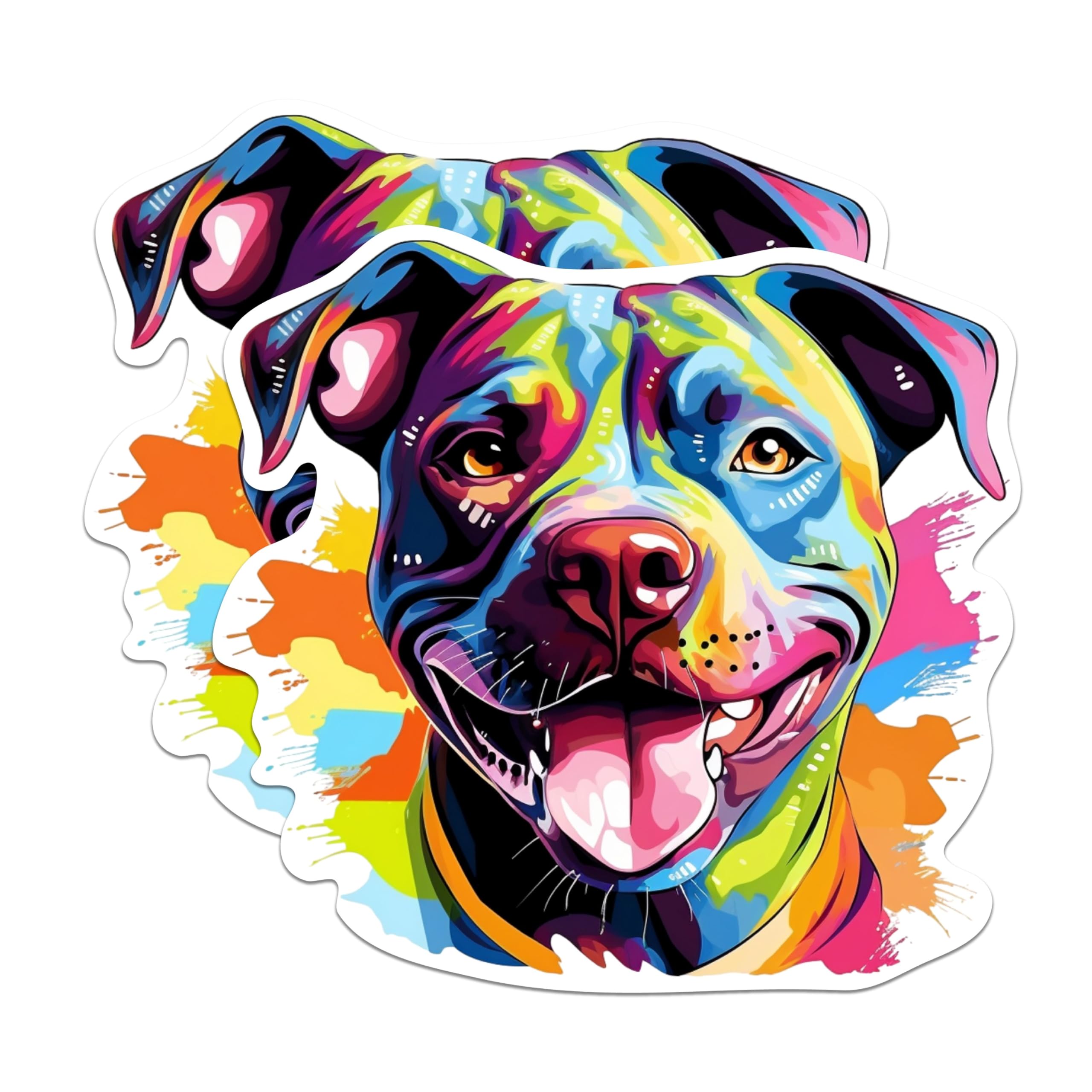 (2 Pack) Staffordshire Bull Terrier Dog Breed Stickers- 5 Inches On Longest Side - Choose from Over 100 Dog Breeds - for Cars, Trucks, Skateboards, Laptops - Made in USA - BMCS1965