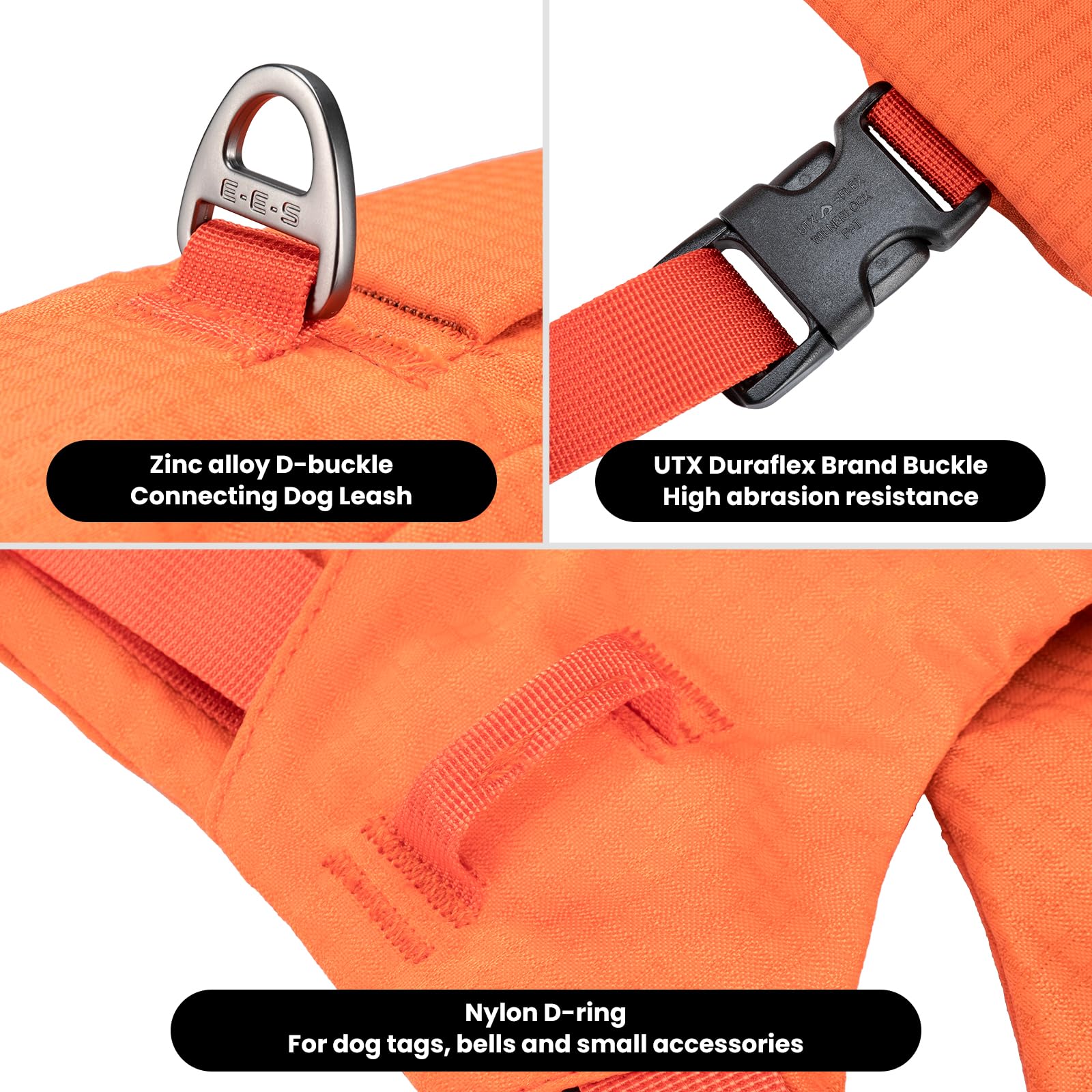EXCELLENT ELITE SPANKER Sac à Dos réfléchissant en Forme de Y pour Chien avec Poches pour Les poignées Anneaux en D sans Traction Équipement de randonnée léger pour Chiens Chasse Voyage(ORG)