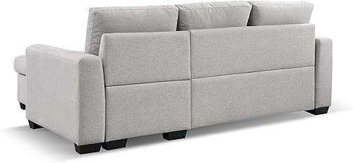 Miniatura 12 de American Furniture Classics Sofá cama modular copetudo gris claro con almacenamiento, 92 x 59 x 36 pulgadas