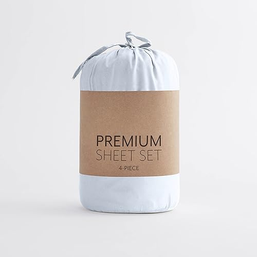 Miniatura 9 de Linen Market Sábanas para cama de tamaño King (azul claro)  Duerme mejor que nunca con estas sábanas King suaves y refrescantes  Bolsillo profundo