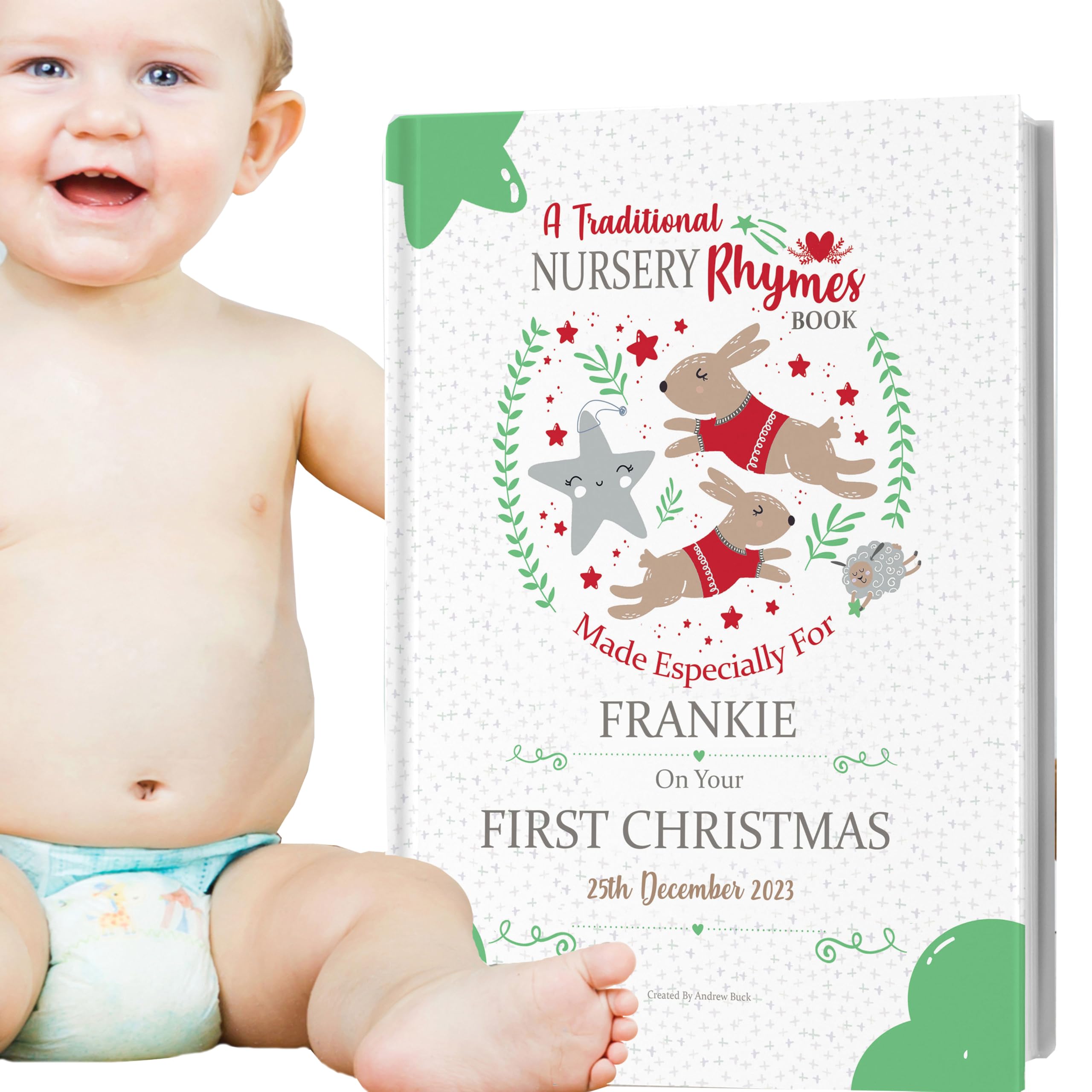 Personalised First Christmas Gift Book Of Classic Nursery Rhymes To Help Baby Settle Down To Sleep