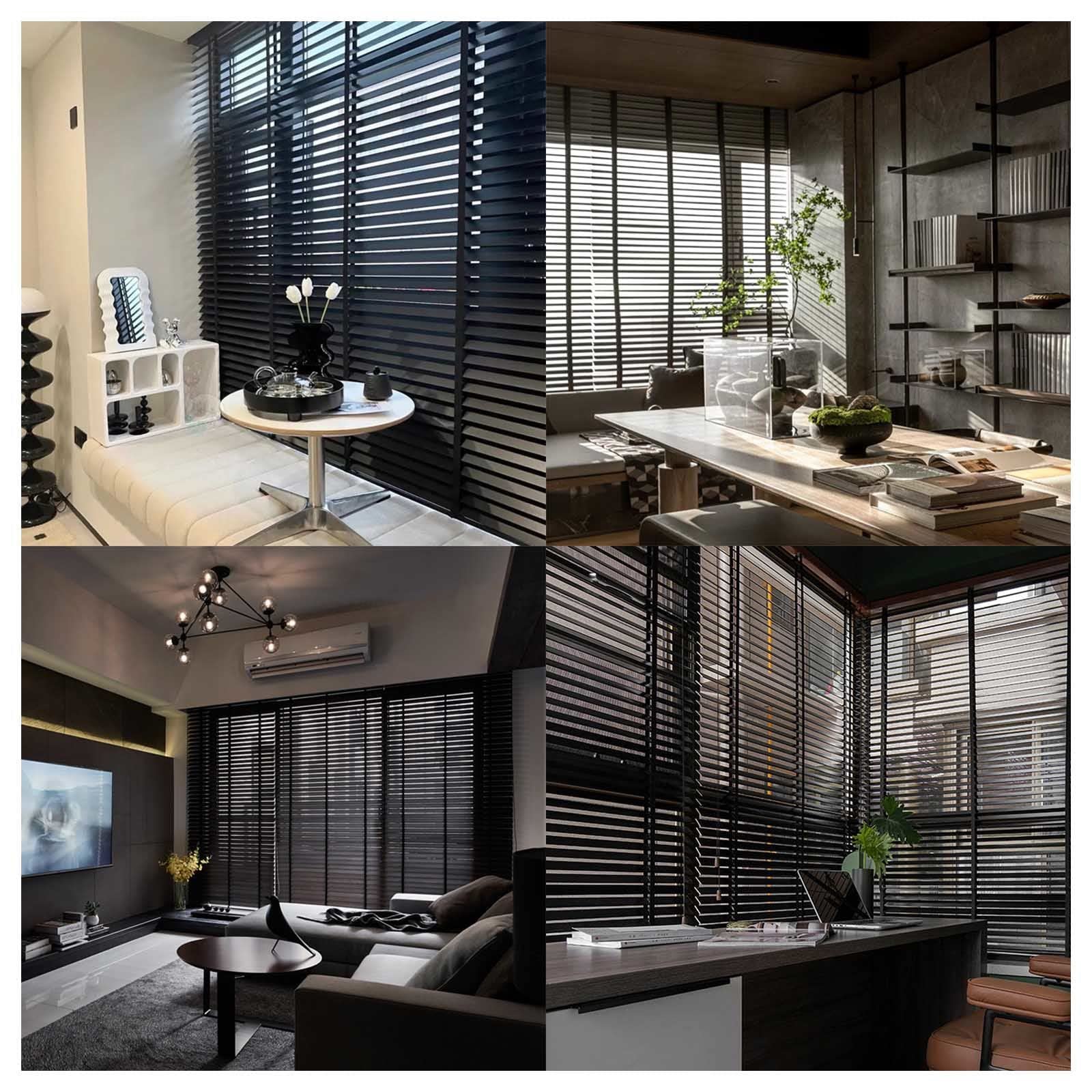 Persiana Veneciana De Madera Natural - Lamas De 50mm, Ajustable, Para Interior/Exterior - Varios Tamaños (Café)