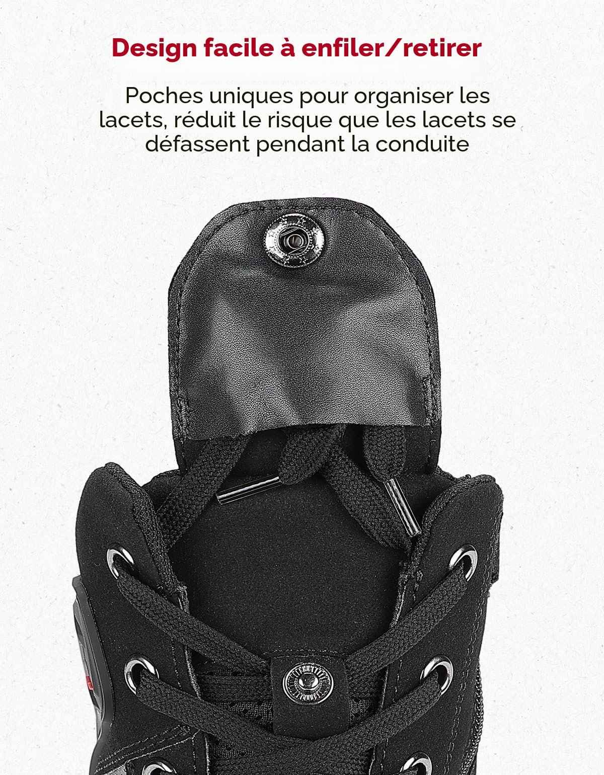 KEMIMOTO Chaussure Moto Homme, Botte Moto Montantes Hommes Décontractées, Chaussures de Motocross Renforcées avec Support de Cheville et Semelle Antidérapante