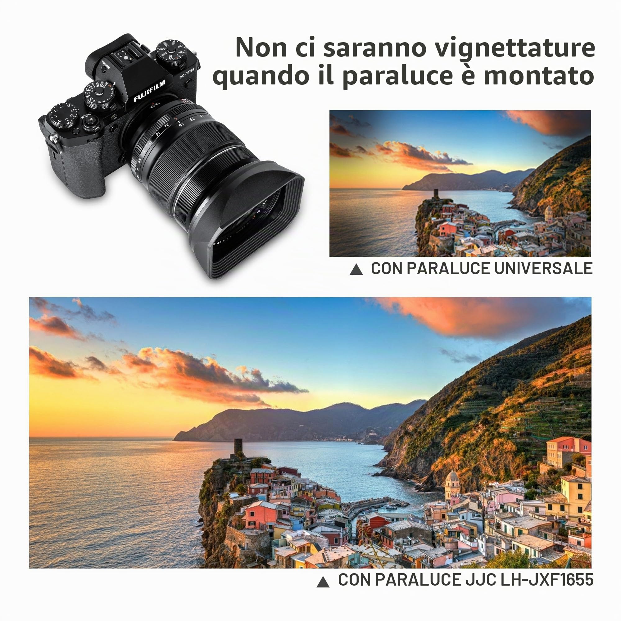 JJC Paraluce quadrato in metallo con cappuccio per Fujifilm XF 16-55mm f/2.8 R LM WR Lens DSLR Camera Fotografia Access
