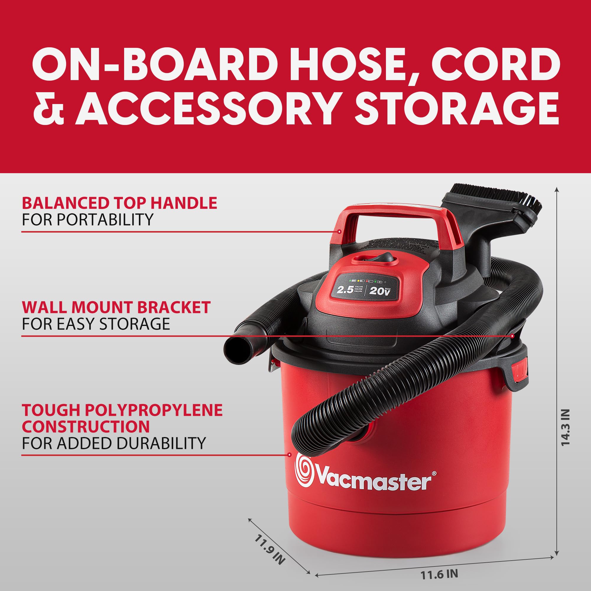 Vacmaster 2 5-Gallon 20V Cordless Wet Dry Vac - DVOM202P 1101 — view 7