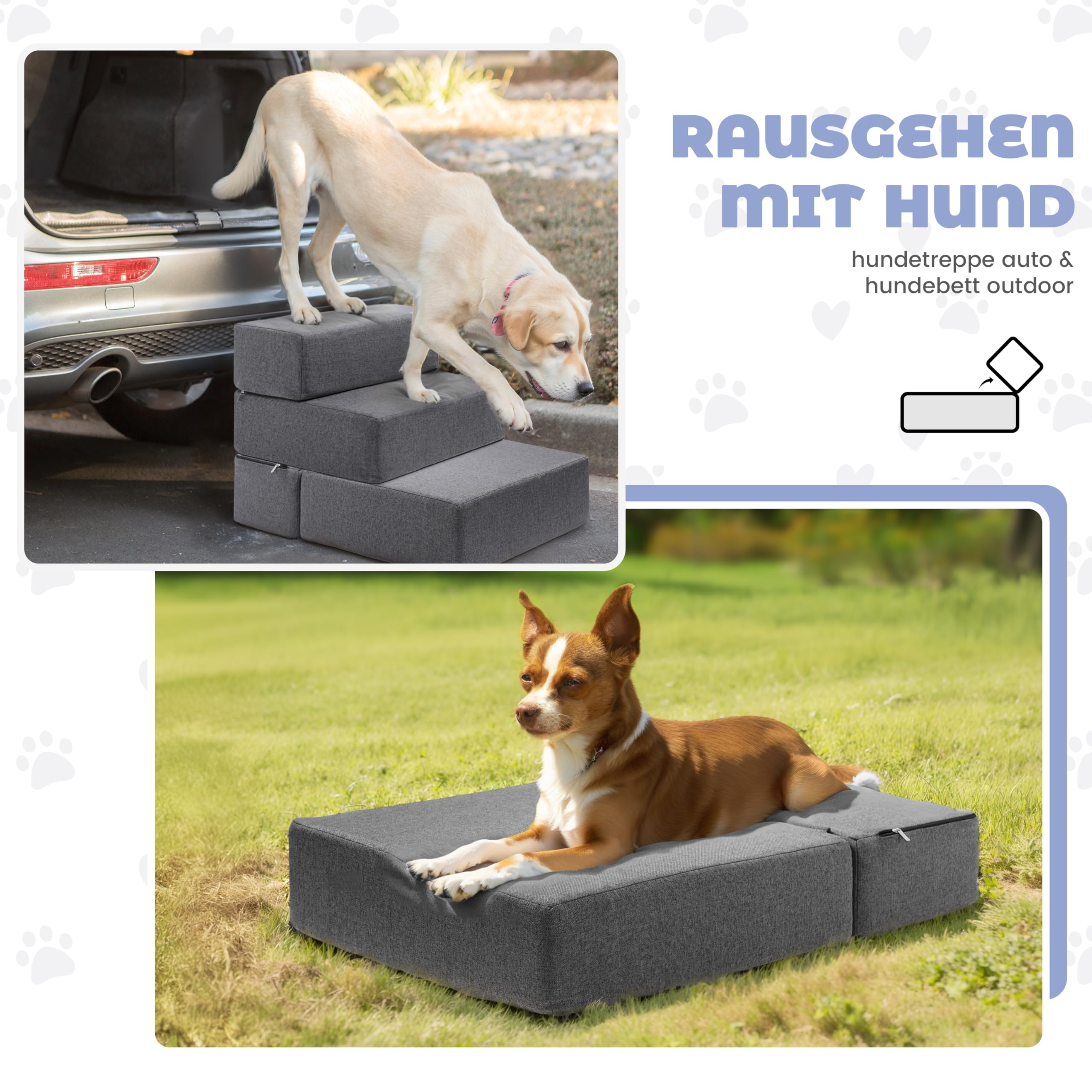 Wide folding steps for dogs