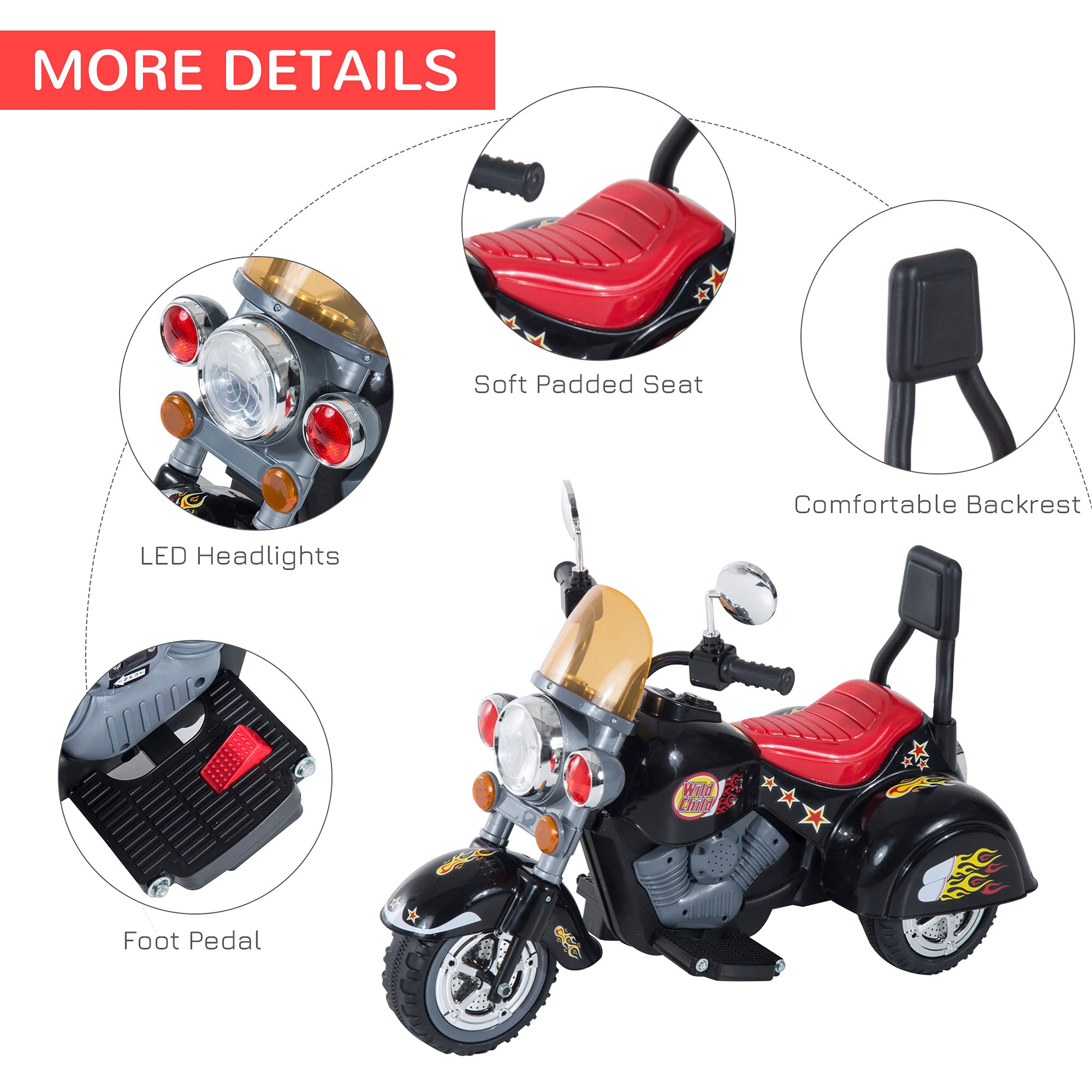 Kids Electric Motorbike 6V Children Ride On Motorcycle Battery