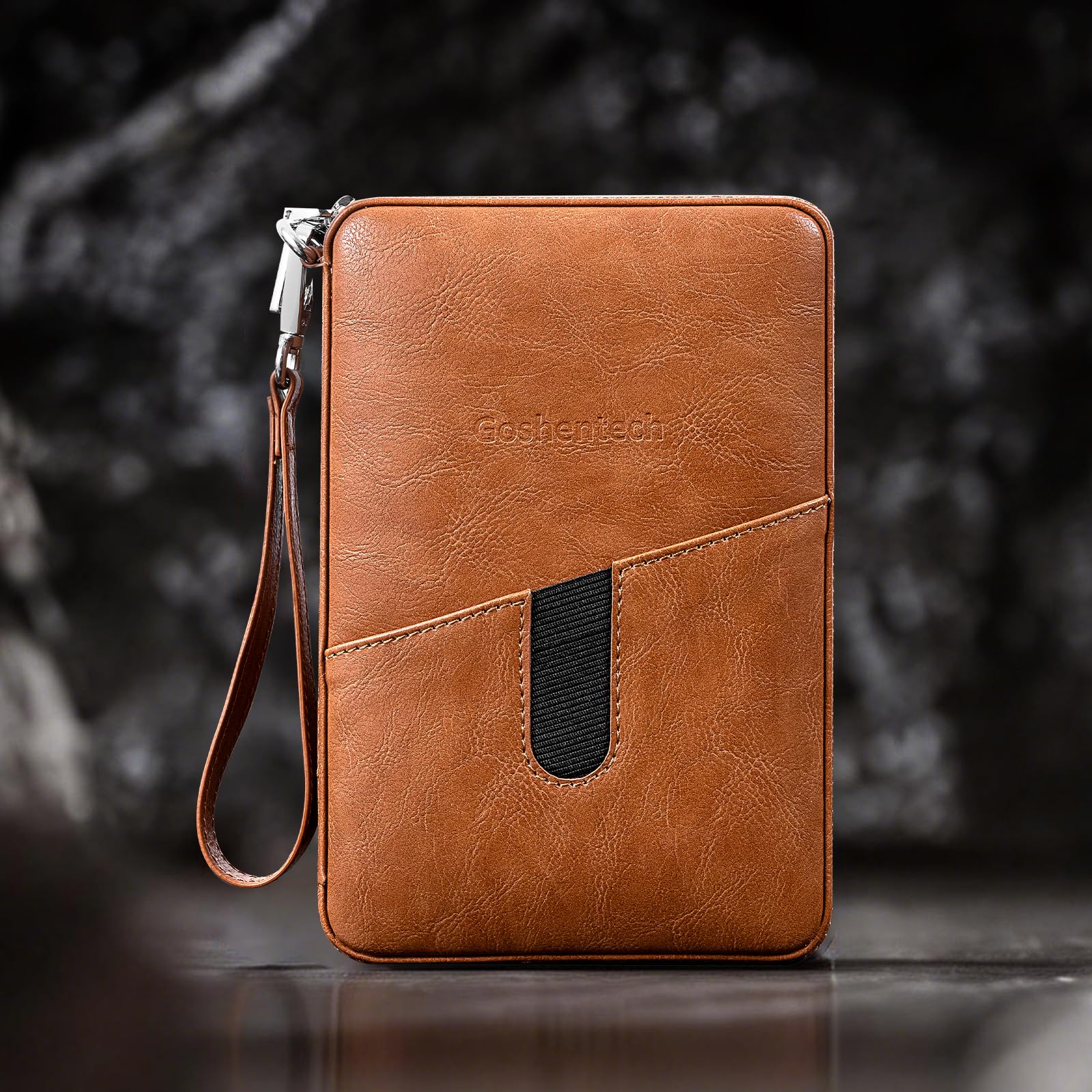 Étui en cuir de cèdre avec hygromètre, capacité : 6 pièces, outil rehausseur de dessin, cadeaux pour homme (marron)