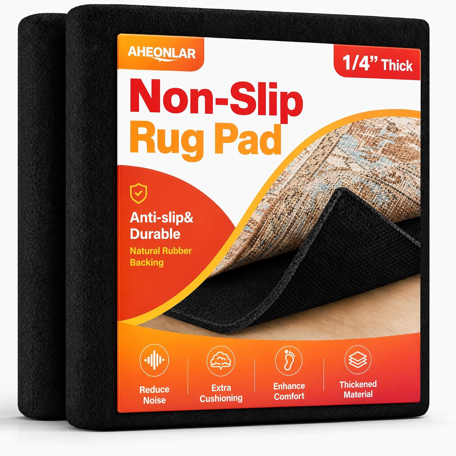 AHEONLAR Non-Slip Rug Pads, Waterproof Extra Large Area Rugs Pad 8'x10' Non Skid Felt Pads Rugs for Living Room, 1/4 inch Thick Carpet Padding Protector Mat Floor Mat