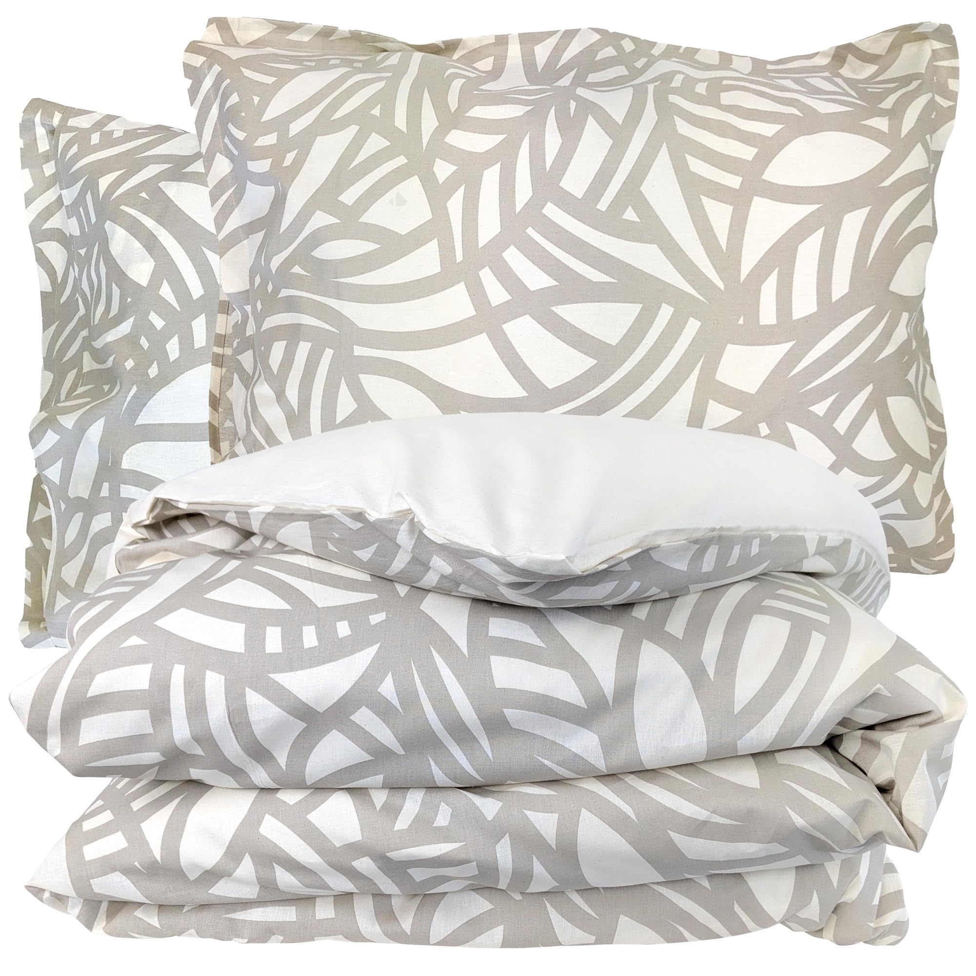 Linnea Parure 280x240 cm 50x70 cm 100% Coton Serena Beige écru 3 pièces