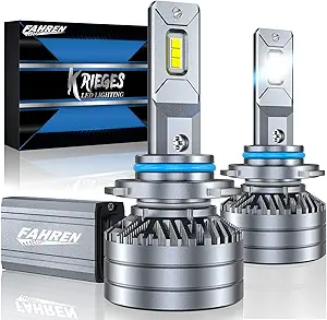 Krieges Fahren 9012/HIR2 LED Headlight Bulbs, 120W 20000LM 600% Brighter LED Headlights Conversion Kit 6500K Cool White IP68 Waterproof Halogen Bulb Replacement Plug and Play