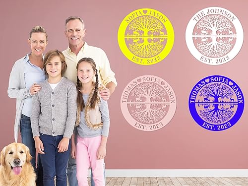 Miniatura 7 de Regalos de boda para parejas 2024, letrero de metal personalizado del árbol de la vida, regalos de boda para él o ella, letreros personalizados con