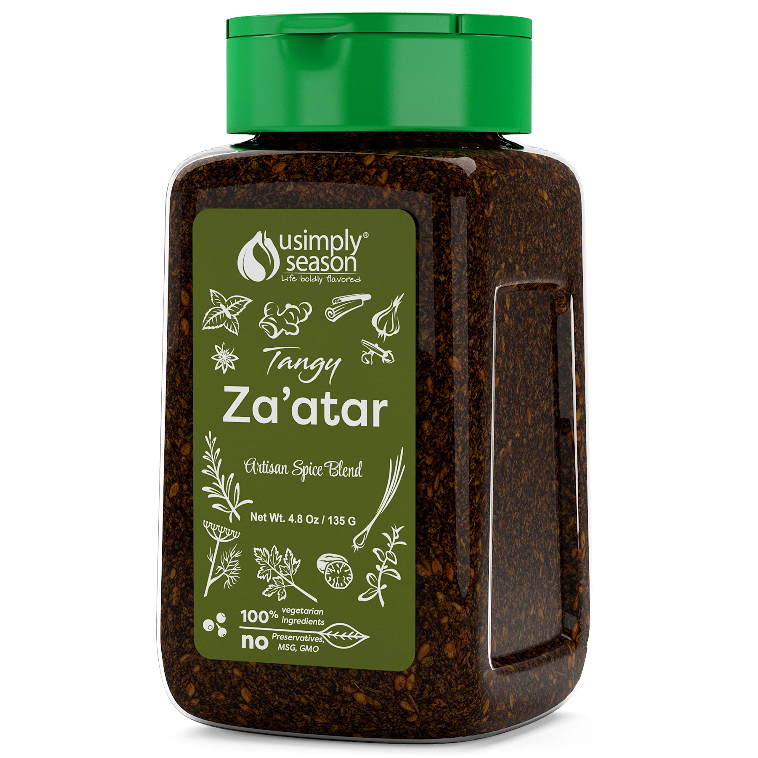 USIMPLY SEASON LIFE BOLDLY FLAVORED USimplySeason Tangy Zaatar Spice (4.8 oz) - Zesty Mediterranean Seasoning, Perfect for Bread, Hummus, and Salads - Vegan, Non-GMO, Made in USA