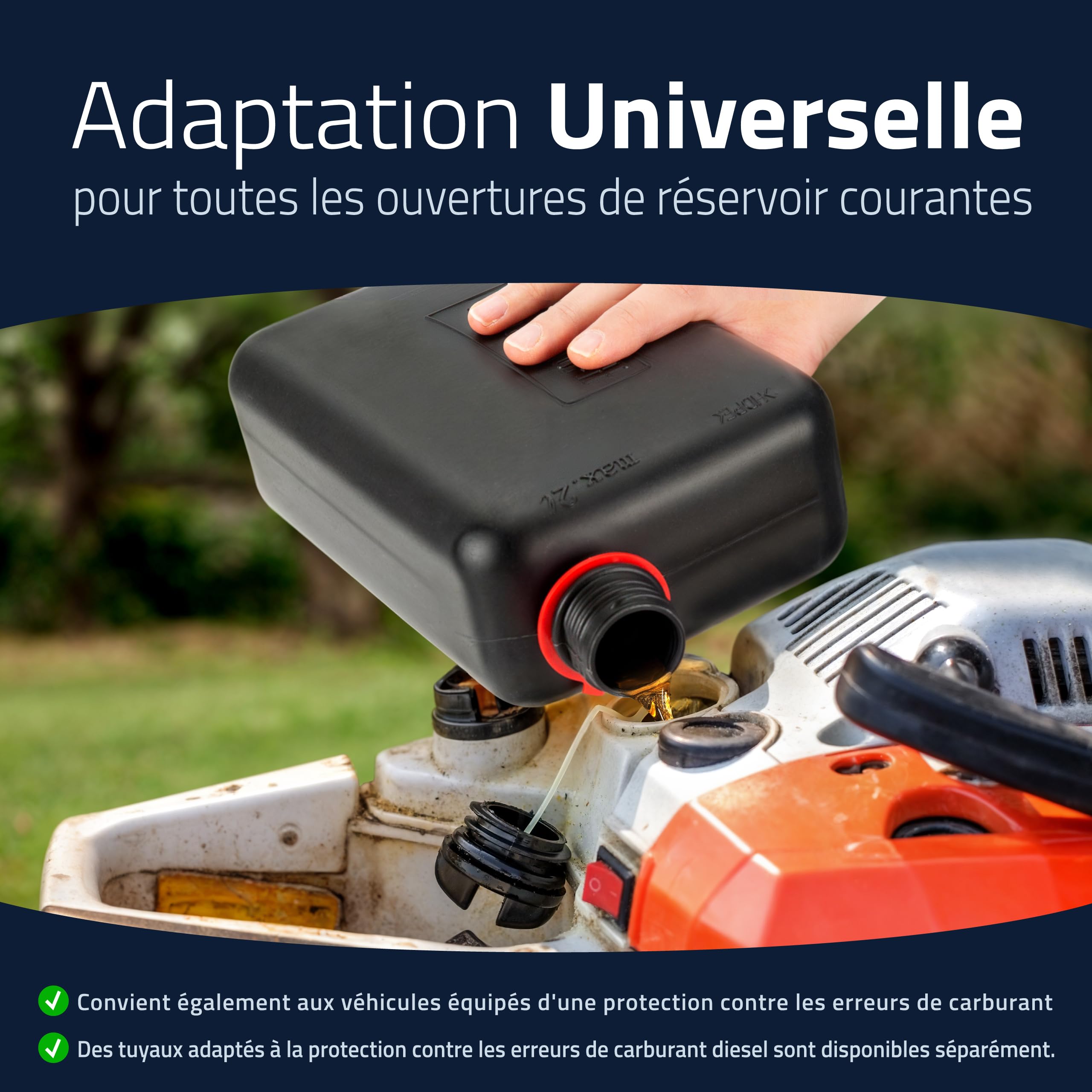 hünersdorff Bidon de carburant standard de 2 l pour petites voitures et véhicules hybrides, HD-PE, fabriqué en Allemagne, production certifiée TÜV, noir