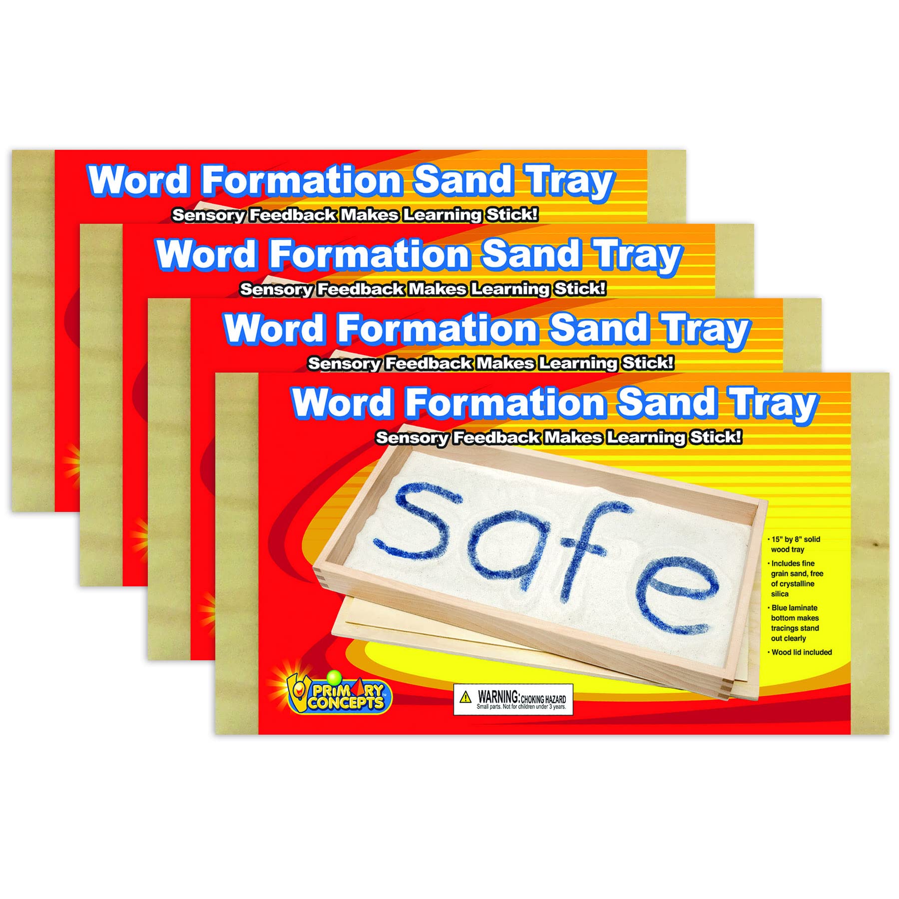 Primary Concepts Word Formation Sand Tray, 15"W x 8"L, Pack of 4