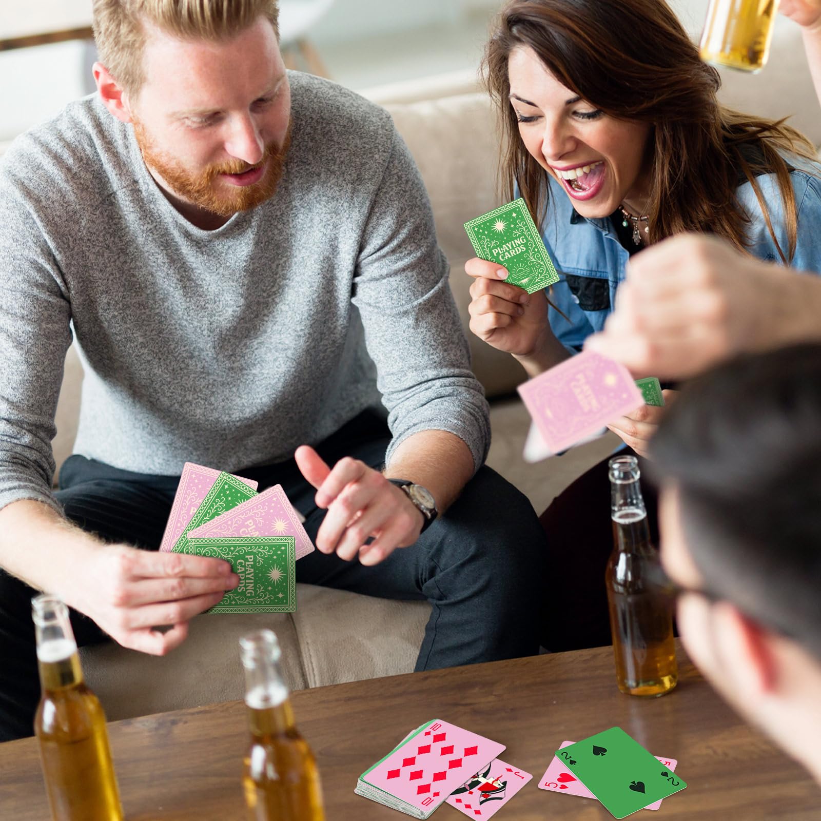 Soulchen Bruja rosa y verde jugando a las cartas, suministros de fiesta de cumpleaños para mujeres, decoraciones de cumpleaños
