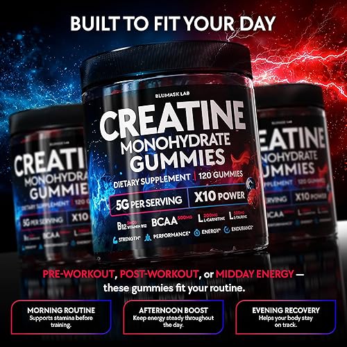 Miniatura 7 de Gomitas de monohidrato de creatina para hombres y mujeres, suplemento de creatina para mejorar los músculos