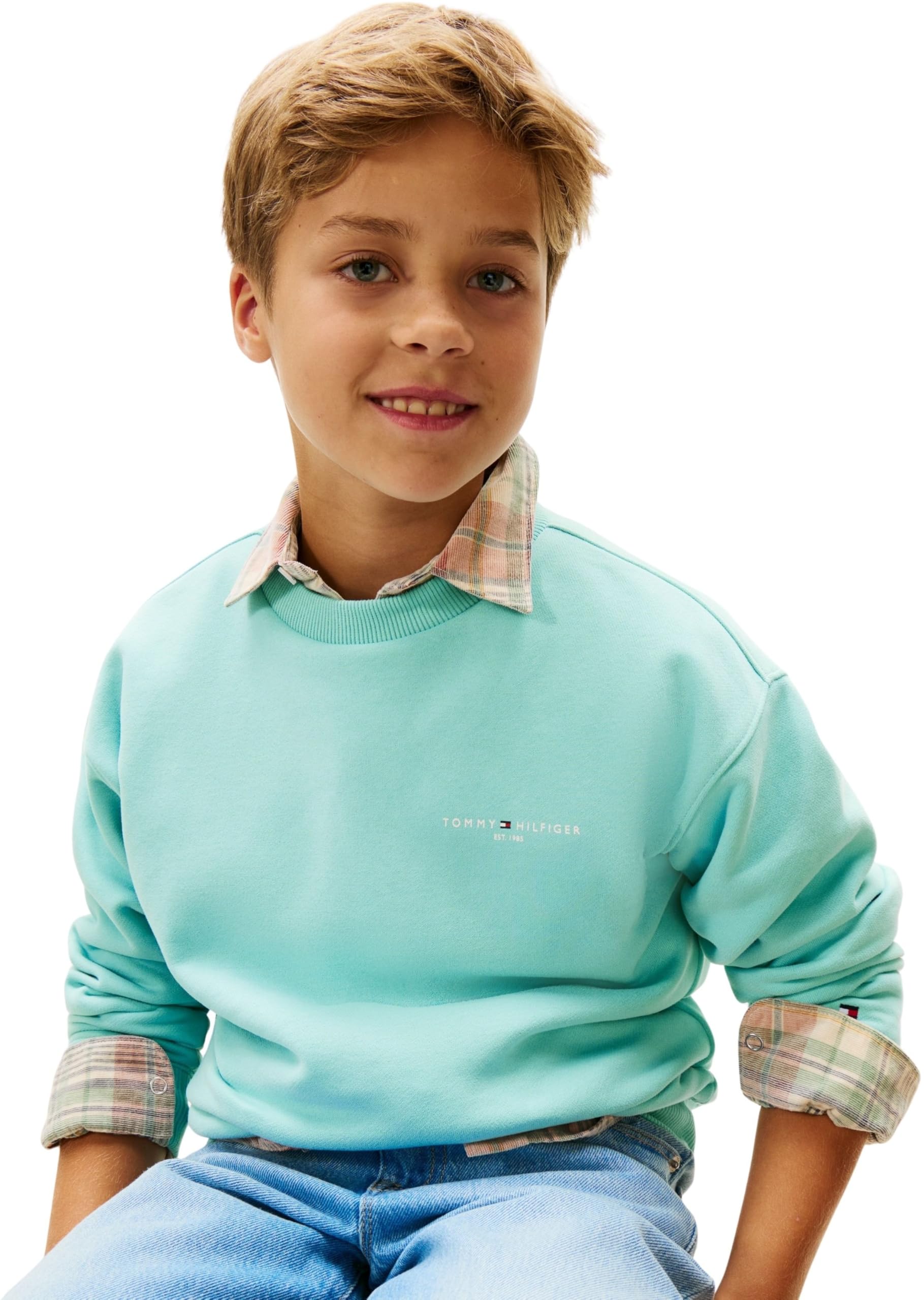Tommy Hilfiger Unisex Kinder Mini Corp C-Neck Sweatshirt Ks0ks00665 Pullover-Sweatshirt (1er Pack)