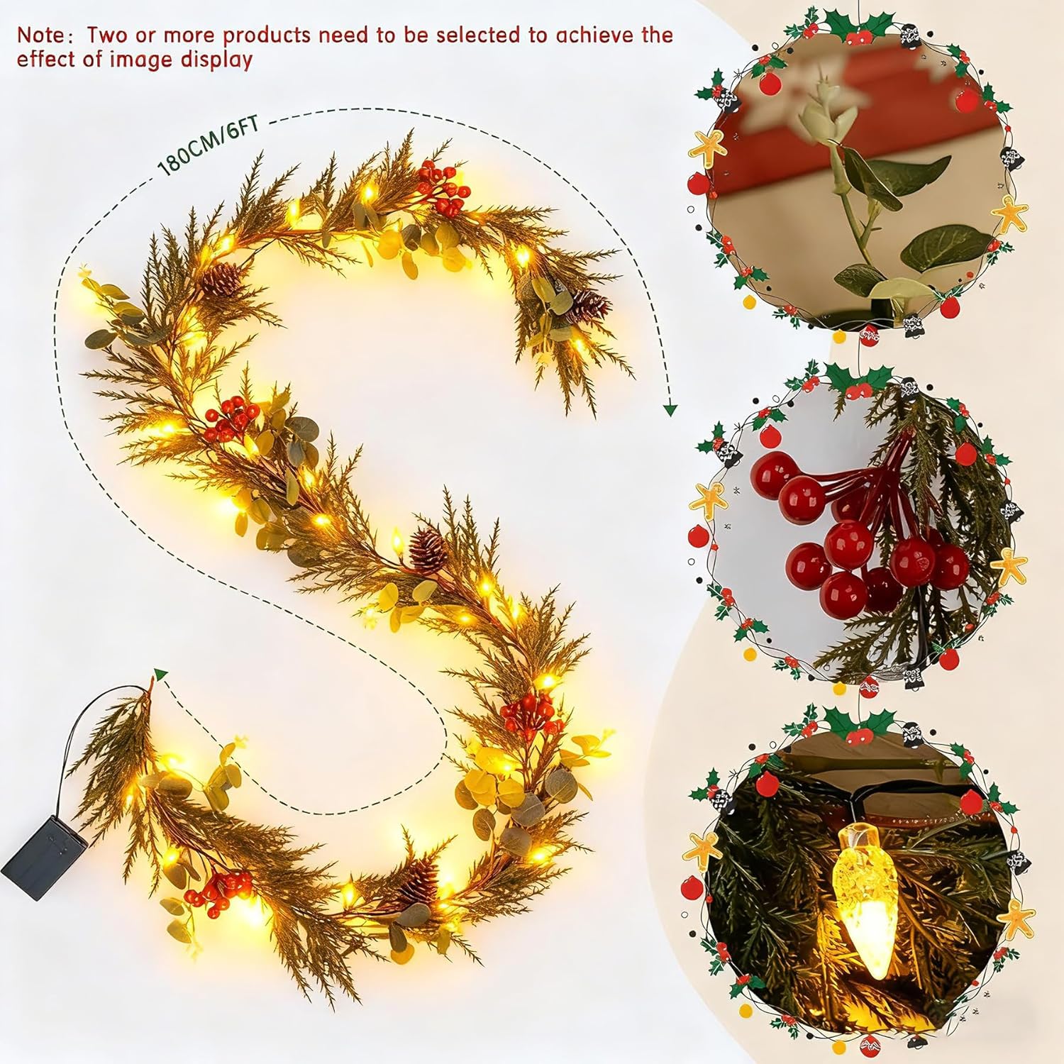 christmas garlands with light lighted christmas garlands light up garland christmas battery operated christmas garl-and prelit garlands for decoration xmas for winter indoor outdoor mantle porch decor 6ft