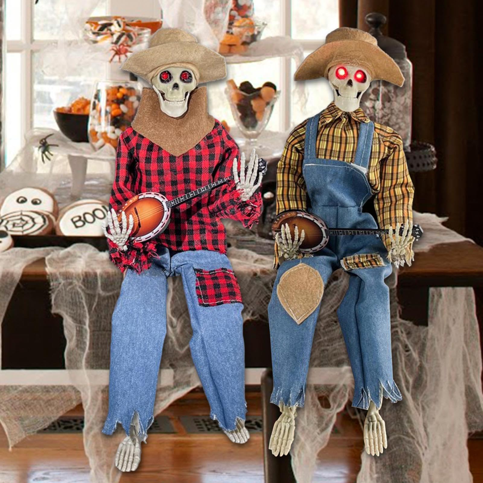 Amazon.co.jp: linshesf ハロウィン バンジョースケルトン