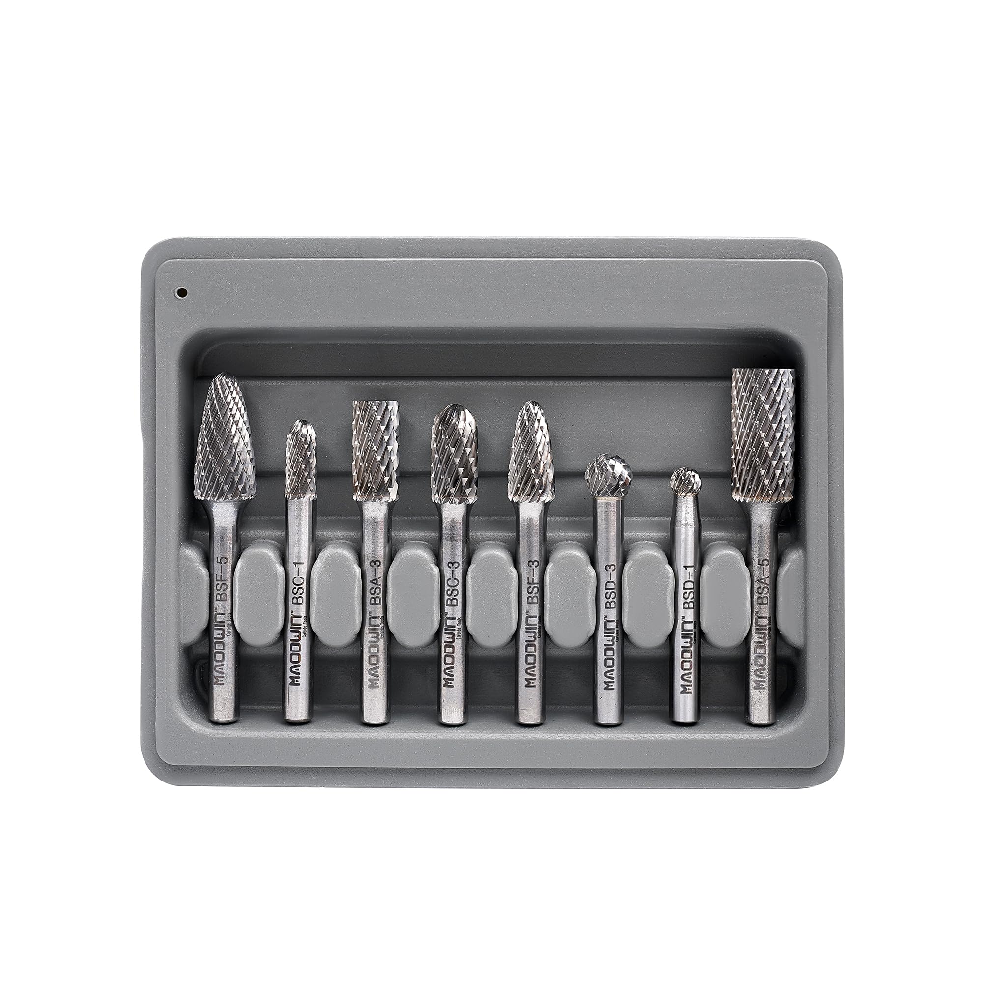 Set di frese in carburo da 1/4, 8 pezzi, kit di lime rotanti in carburo di tungsteno, con custodia, punte per smerigliatrice per incisione su metallo, intaglio e sbavatura del legno