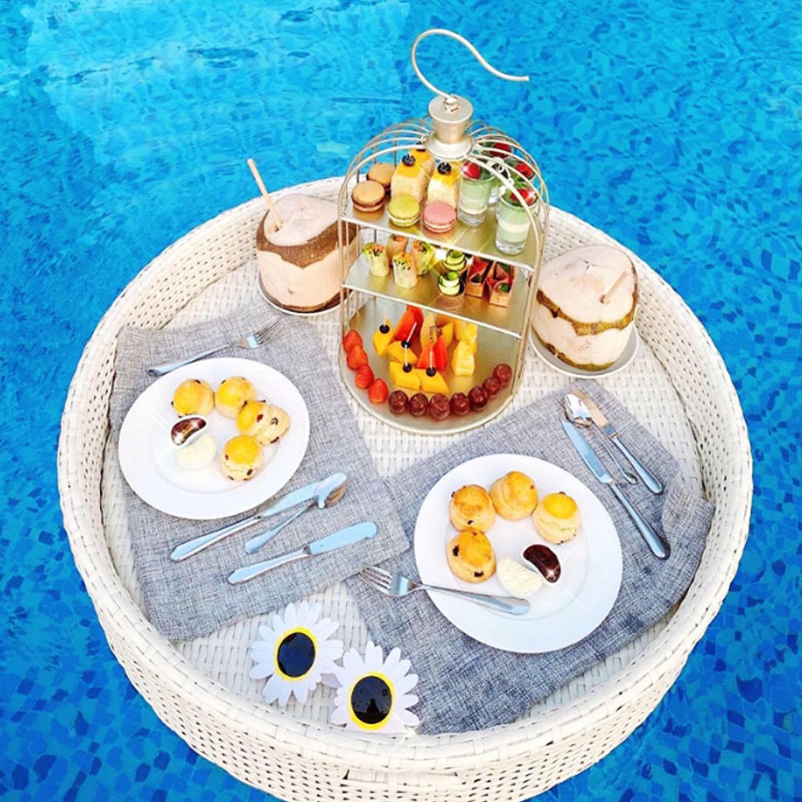 Floating Pool Tray Round Swimming Pool Floats For Adults Sandbars Spas Bath And Parties