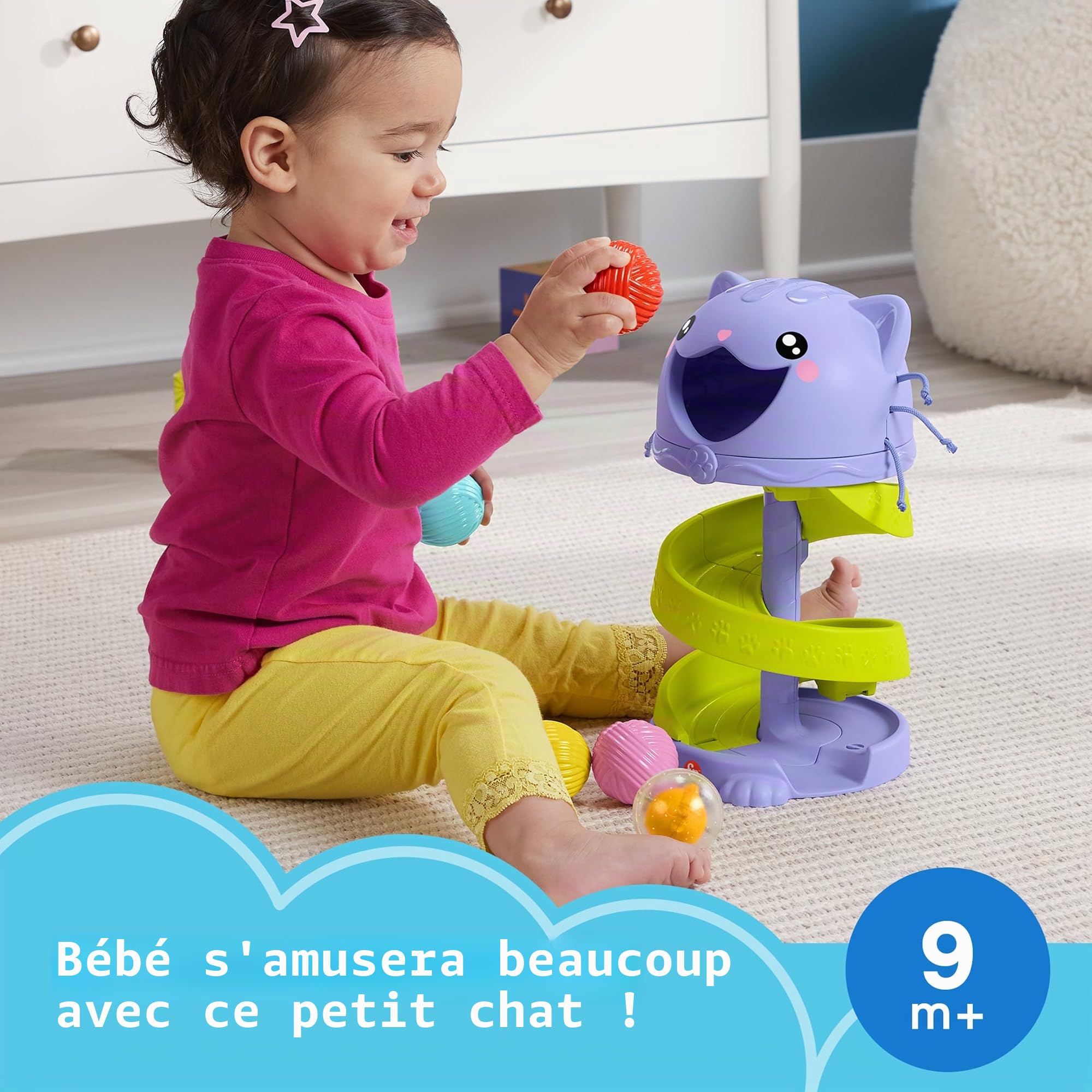 Fisher-Price Baby & Toddler Toy FP Pets Purrr-FECT Ball Tower Activity Center for Developmental Play Ages 9+