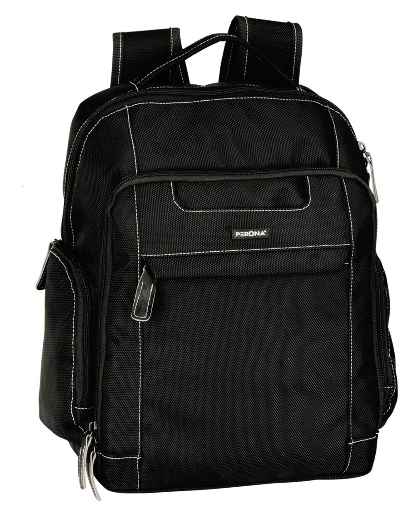 Montichelvo Montichelvo Black Computer Backpack Cartella, 36 Cm, Nero (Black) - 4