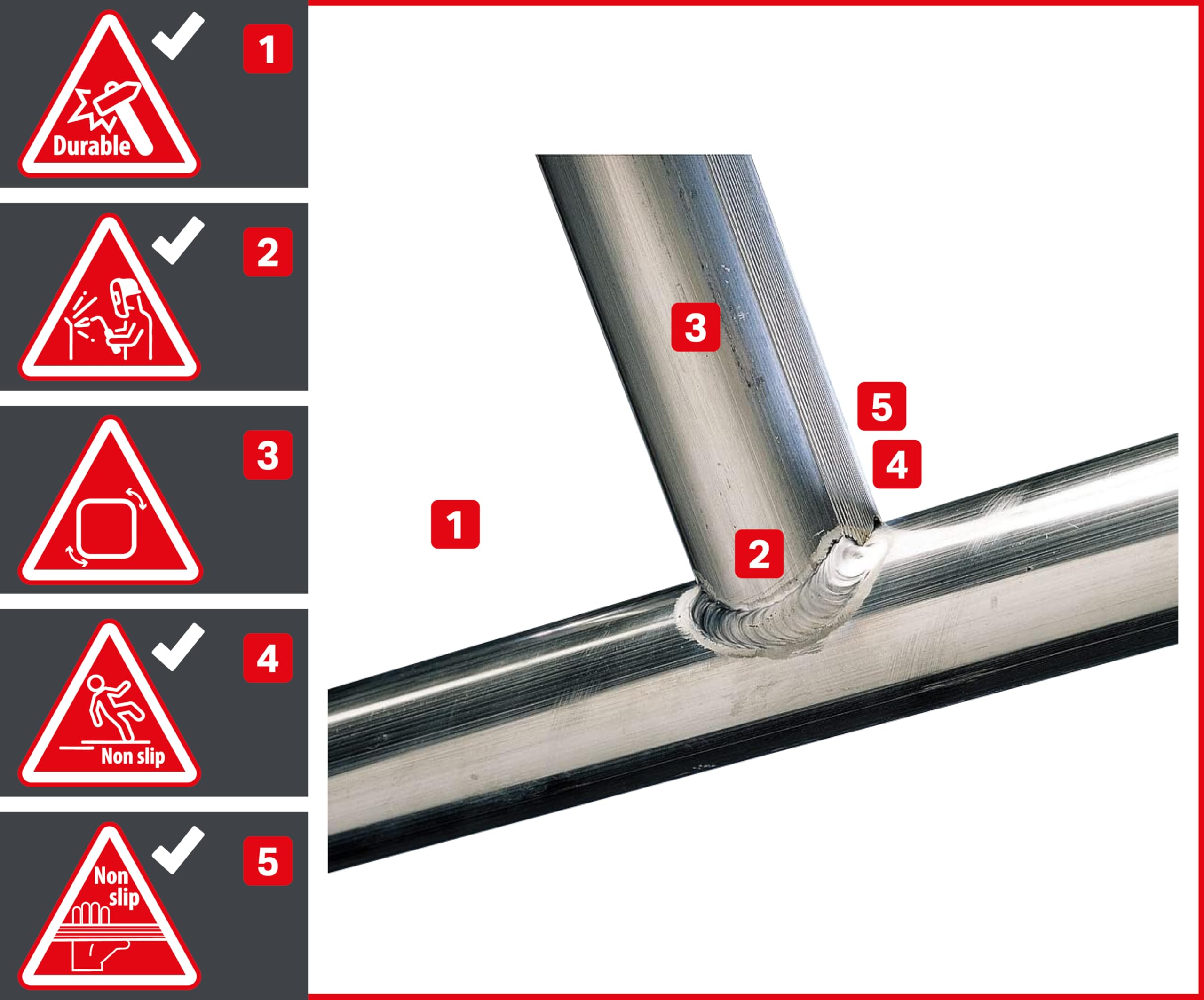 ALTEC Rollfix 2.0 700 | 7m de hauteur de travail | Roues pivotantes avec frein (Ø125mm) | Ancrage mural | Made in Germany | TÜV | Charge admissible 200kg/m² | DIN EN 1004-1 | Echafaudage aluminium