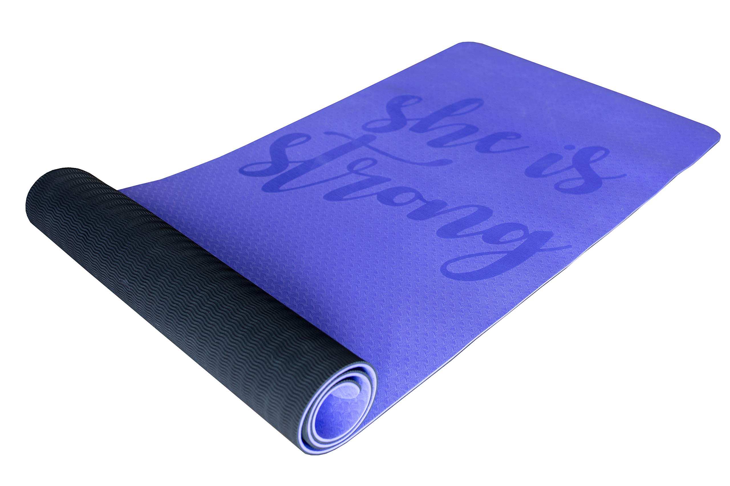 Stillwaters Collective Christian Yoga Mat (Proverbs 31:25 Bible Verse) Christian Exercise Mat, Great Christian Gifts for Women or Men