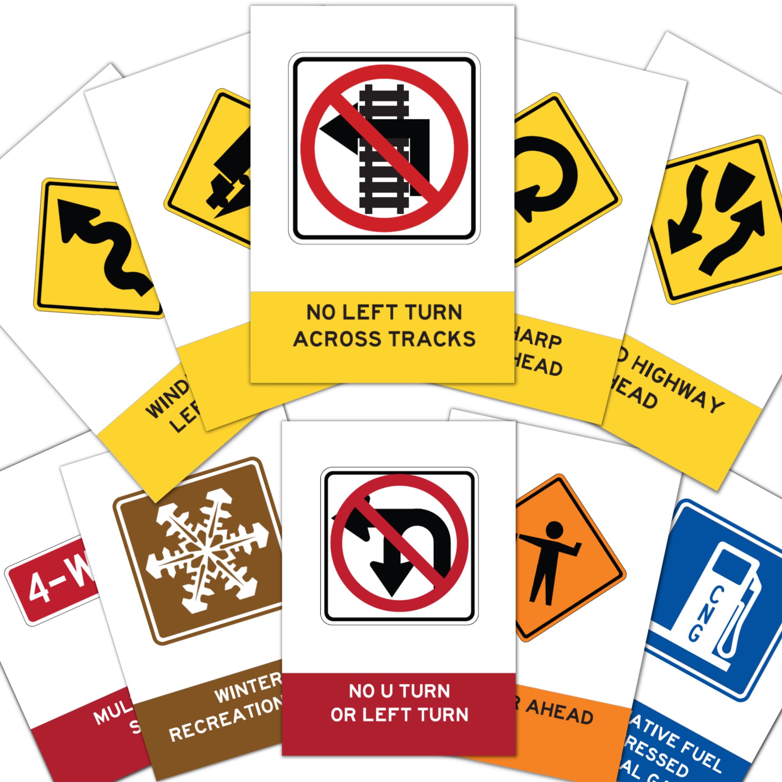 Buy 141 DMV Driving Test Road Sign Flash Cards Revise for Your