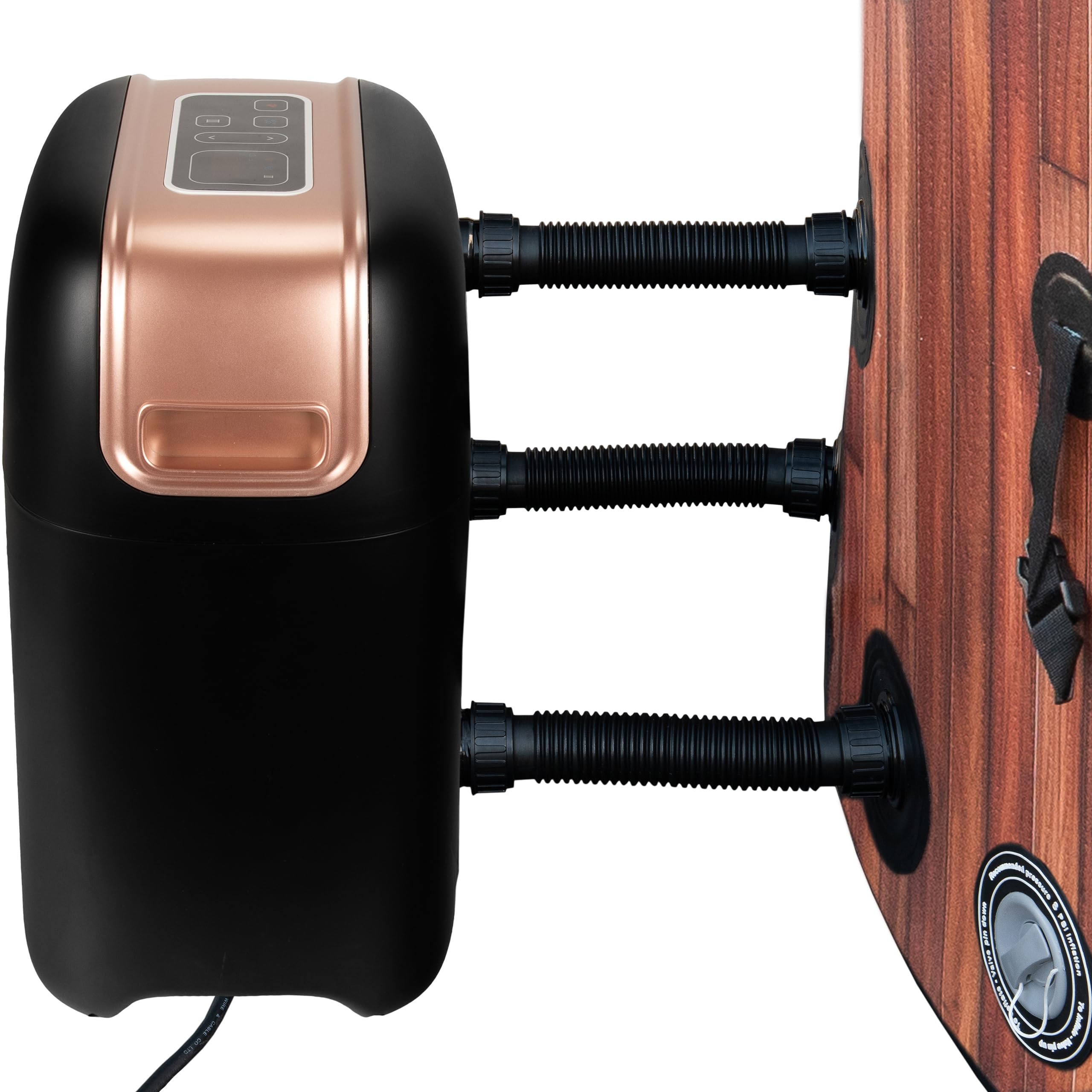 COIL Spa d'extérieur gonflable pour 6 personnes, aspect bois, matériau DWF robuste, gonflage rapide, hydromassage bien-être (teck)
