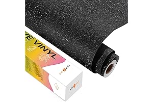 HTVRONT Black Glitter Permanent Vinyl (Oracal 651 Glitter Vinyl) for Cricut and Silhouette