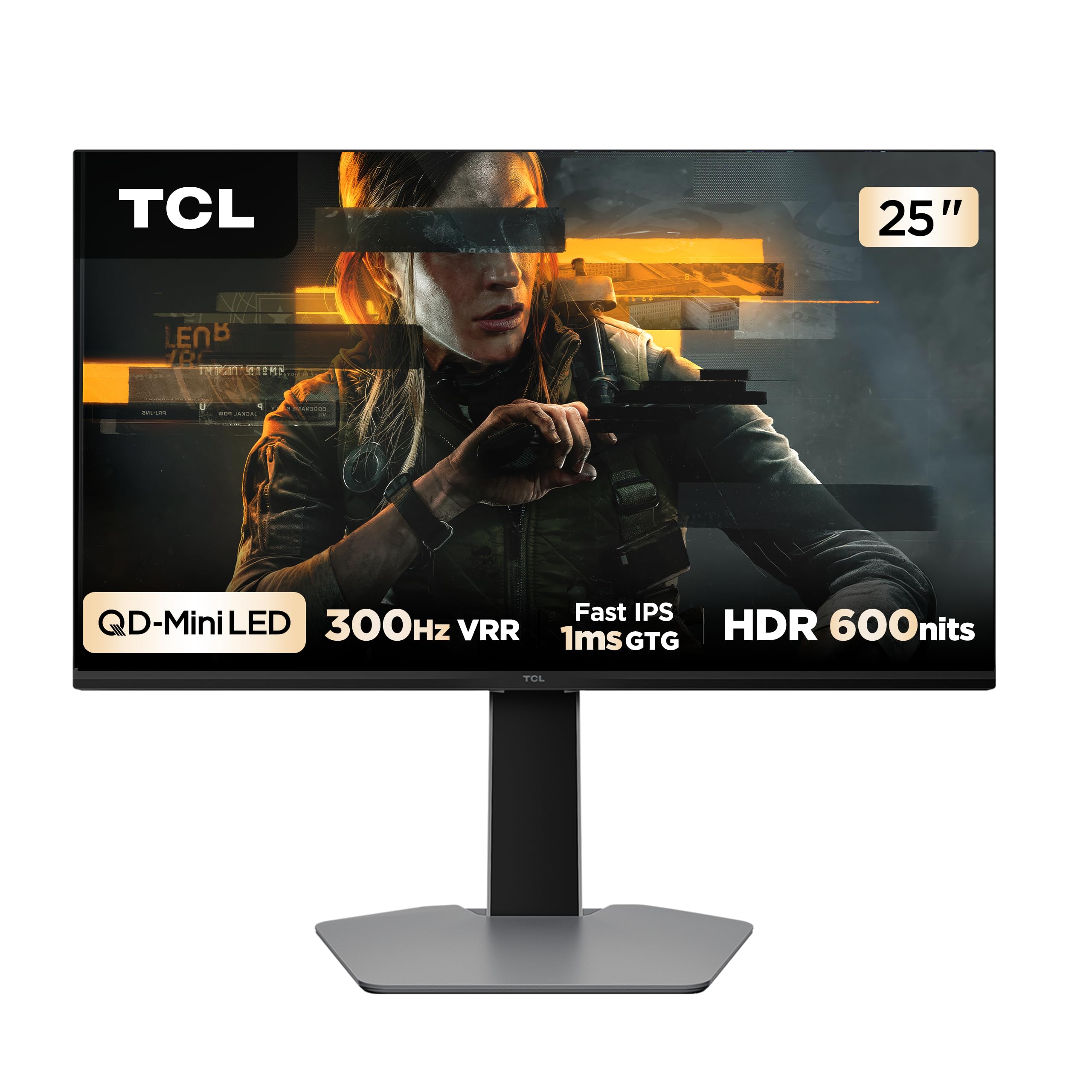 TCL, Monitor Gamer, 25 Polegadas, QD-Mini LED, 300Hz, 1ms (GtG