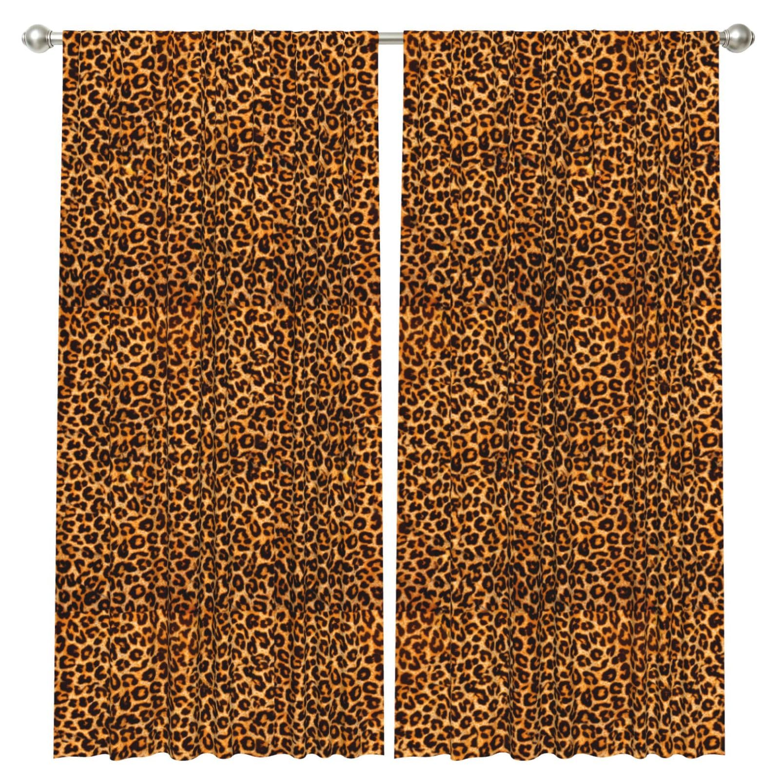 InOmak Leopard, 2 Panels Window Curtains 52 x 84 Inch Blackout Curtains for Living Room Bedroom