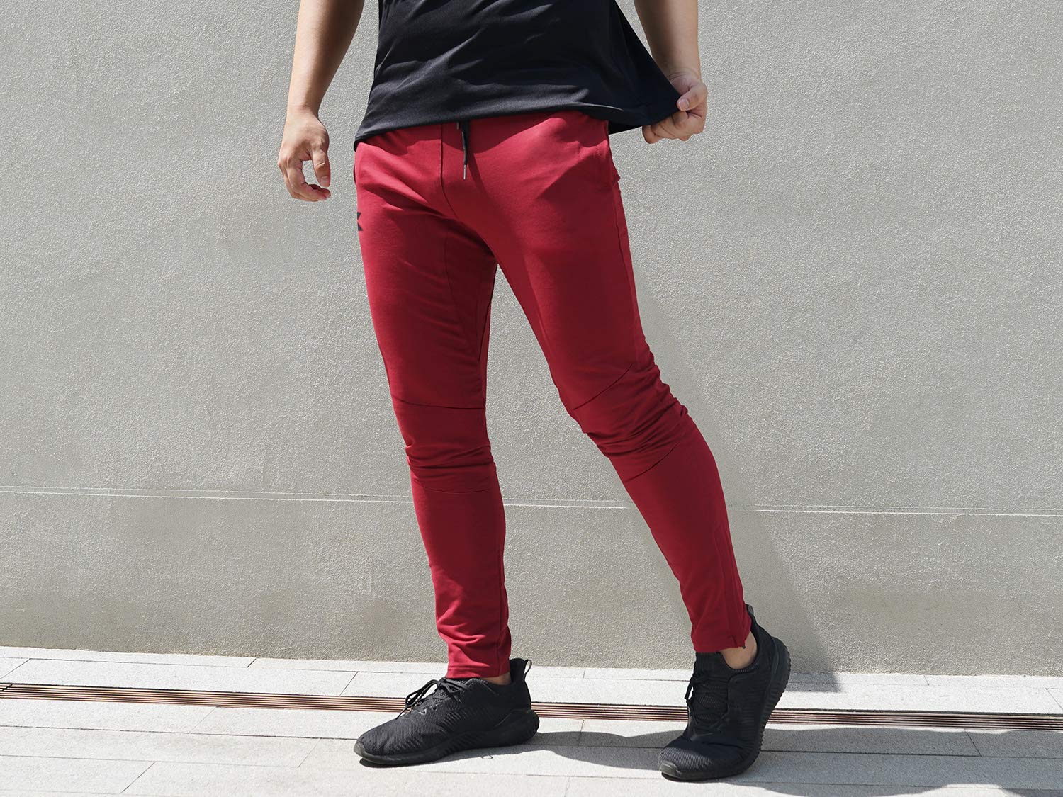 BROKIG - Pantaloni da Ginnastica da Uomo, Stile Casual, vestibilità Slim Fit, Adatti per la Corsa, con Doppie Tasche