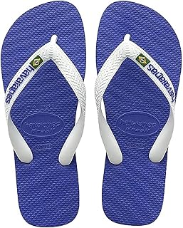 Havaianas Brasil Logo, Iconic, Comfortable and Durable Flip-Flops, Straps with Brazilian Flag and Non-Slip Sole with Colourful Stripes, Adults Unisex