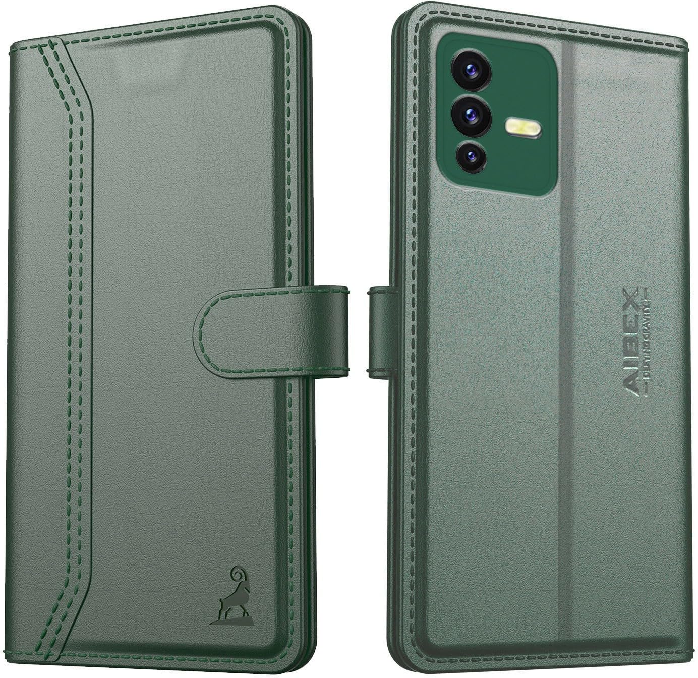 AIBEX ® Vivo V23 Flip Cover Leather Finish | Inside TPU with Card Pockets | Wallet Stand | Complete Protection Flip Case Green (B09Q68GGGX) Amazon Price History, Amazon Price Tracker