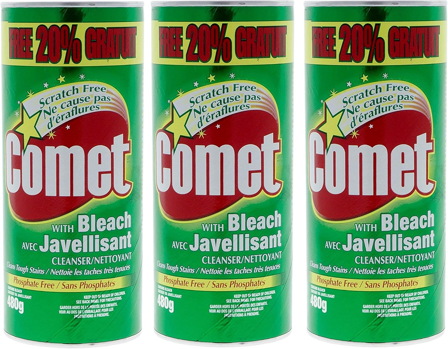 COMET SCRATCH FREE CLEANSER with BLEACH 480 grams x 3 PACK Amazon.ca