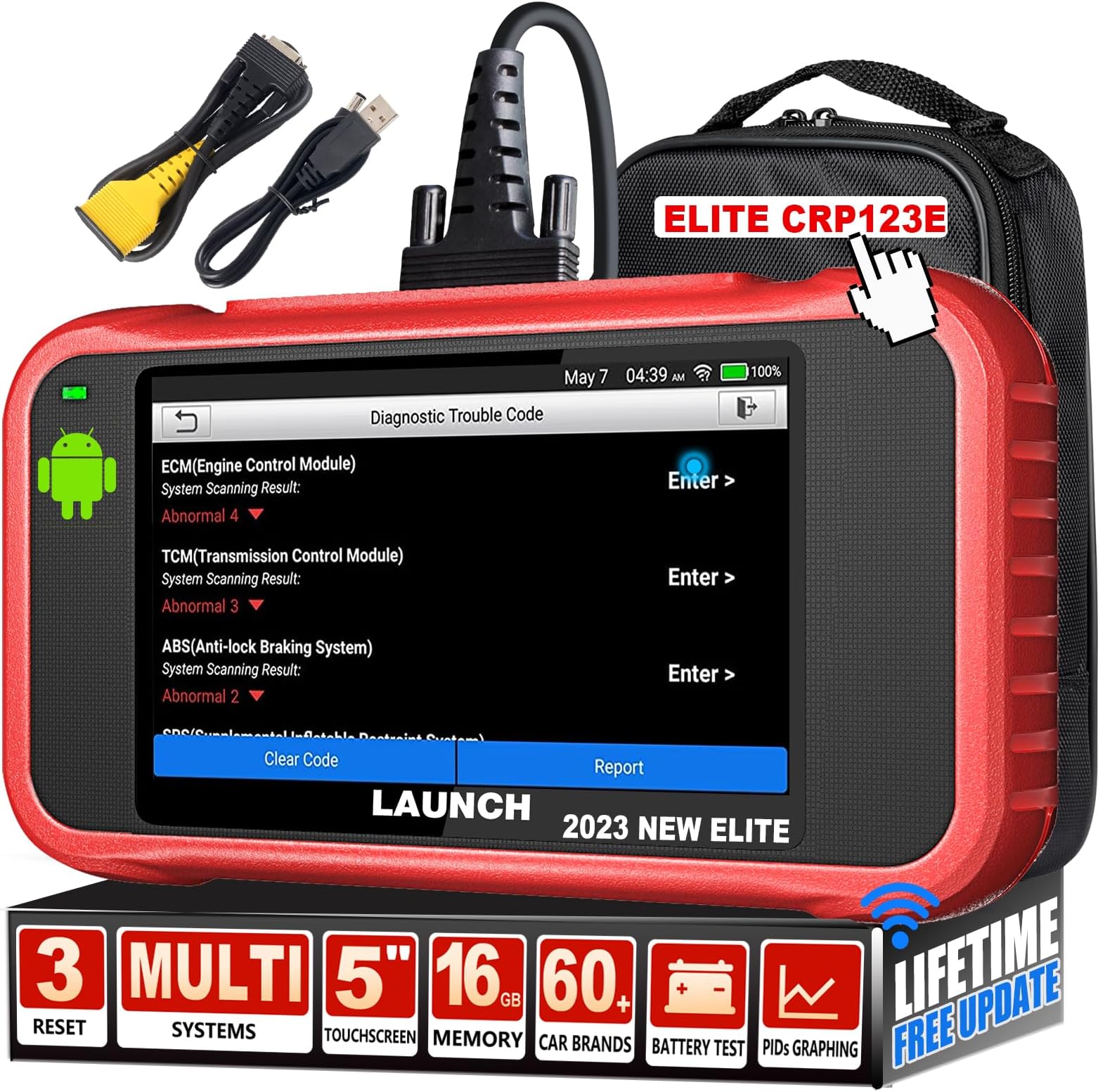 LAUNCH OBD2 Scanner 2024 CRP123E Elite,ABS SRS Airbag TCM Engine Code Reader,Oil