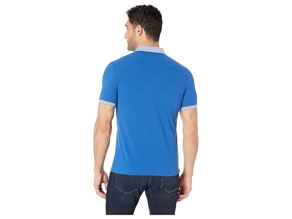 

Perry Ellis Cotton Pique Three-Button Polo (True Blue) Men's Clothing