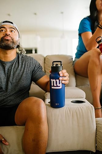 Miniatura 5 de Simple Modern Botella de agua con licencia oficial de la NFL con tapa con pajilla, termo de acero inoxidable con aislamiento para regalo, colección