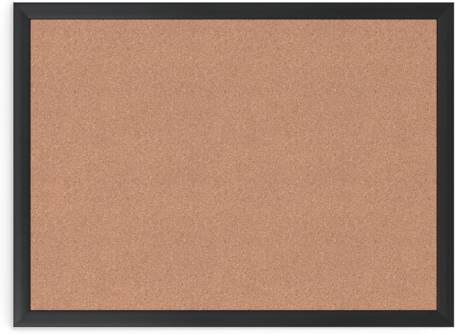 U Brands Cork Bulletin Board, 24" x 18", Black Aluminum Frame, Industrial Grade Pinning Surface 18" x 24"