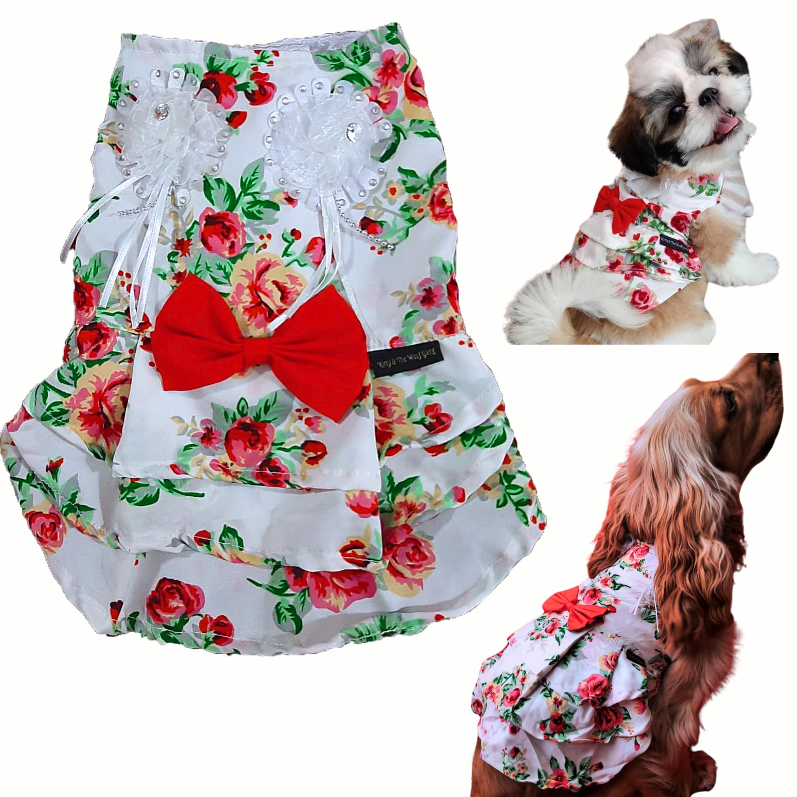 Kitty & The Woof Gang Cute Floral Princess Dog Dress | Pet Apparel | Dress for Small medium large Dog | Puppy Dress Birthday | Cat Dress | Dog Gown | Dog skirt | Festive/Wedding/Party Outfit XXS-8 (B09QX3LZP3) Amazon Price History, Amazon Price Tracker