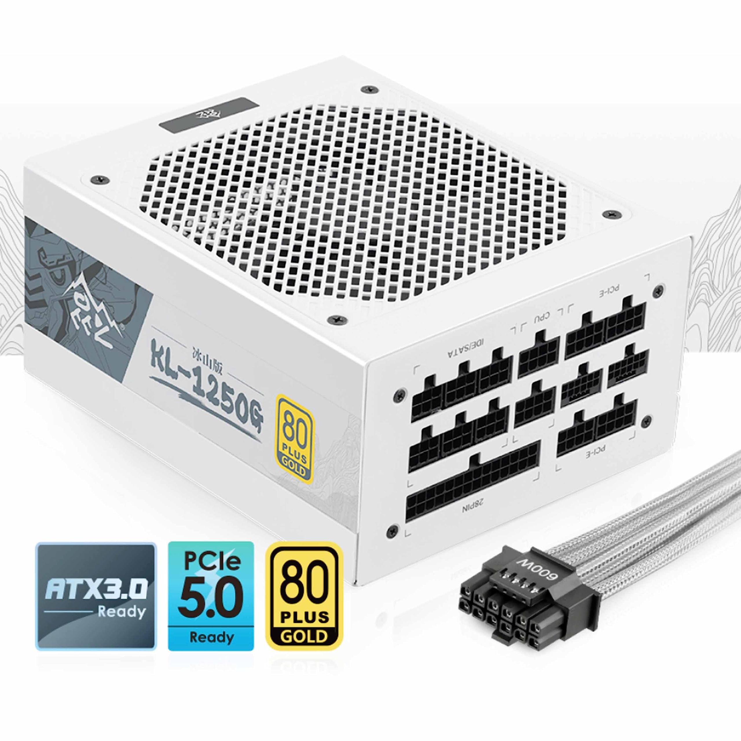 Simpletek - Alimentatore ATX 3.0 Full Modulare 1250W 80+ GOLD Bianco | Gaming PC Assemblato