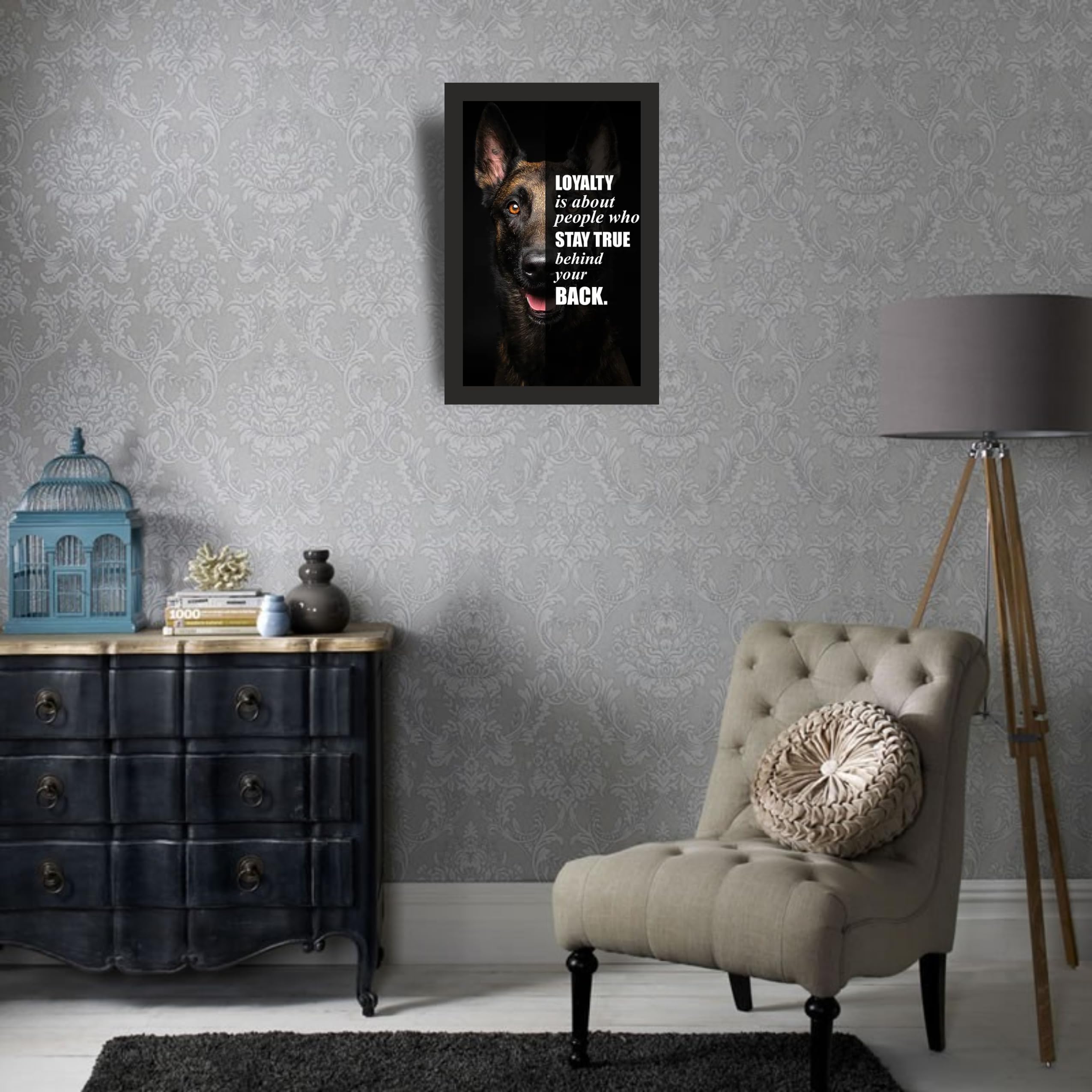 Loyalty Behind Your Back Wall Art Photo Frame A4 Black